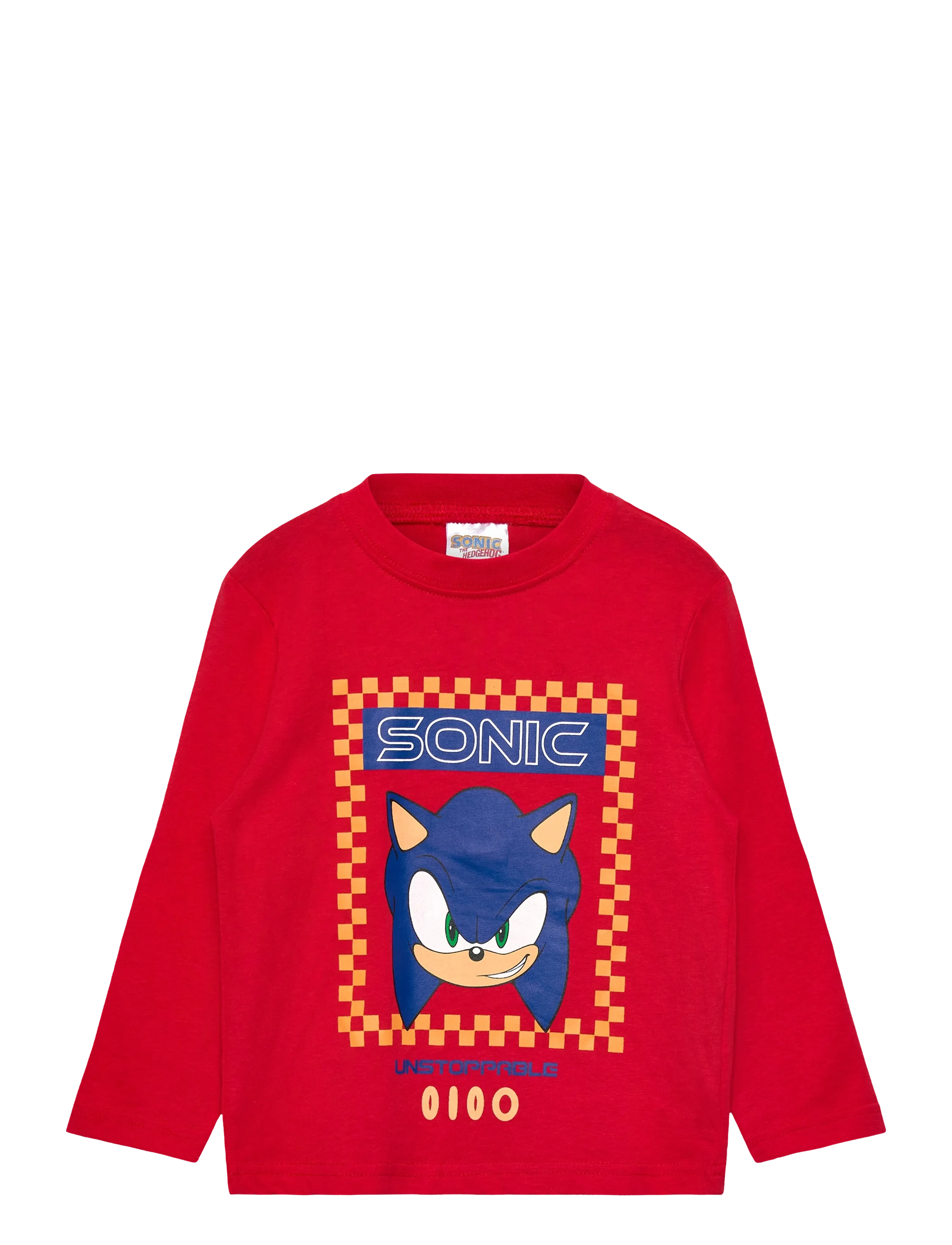 Sonic Tshirt, Børn, Sonic Langærmet T-shirt, Rød, Str: 104