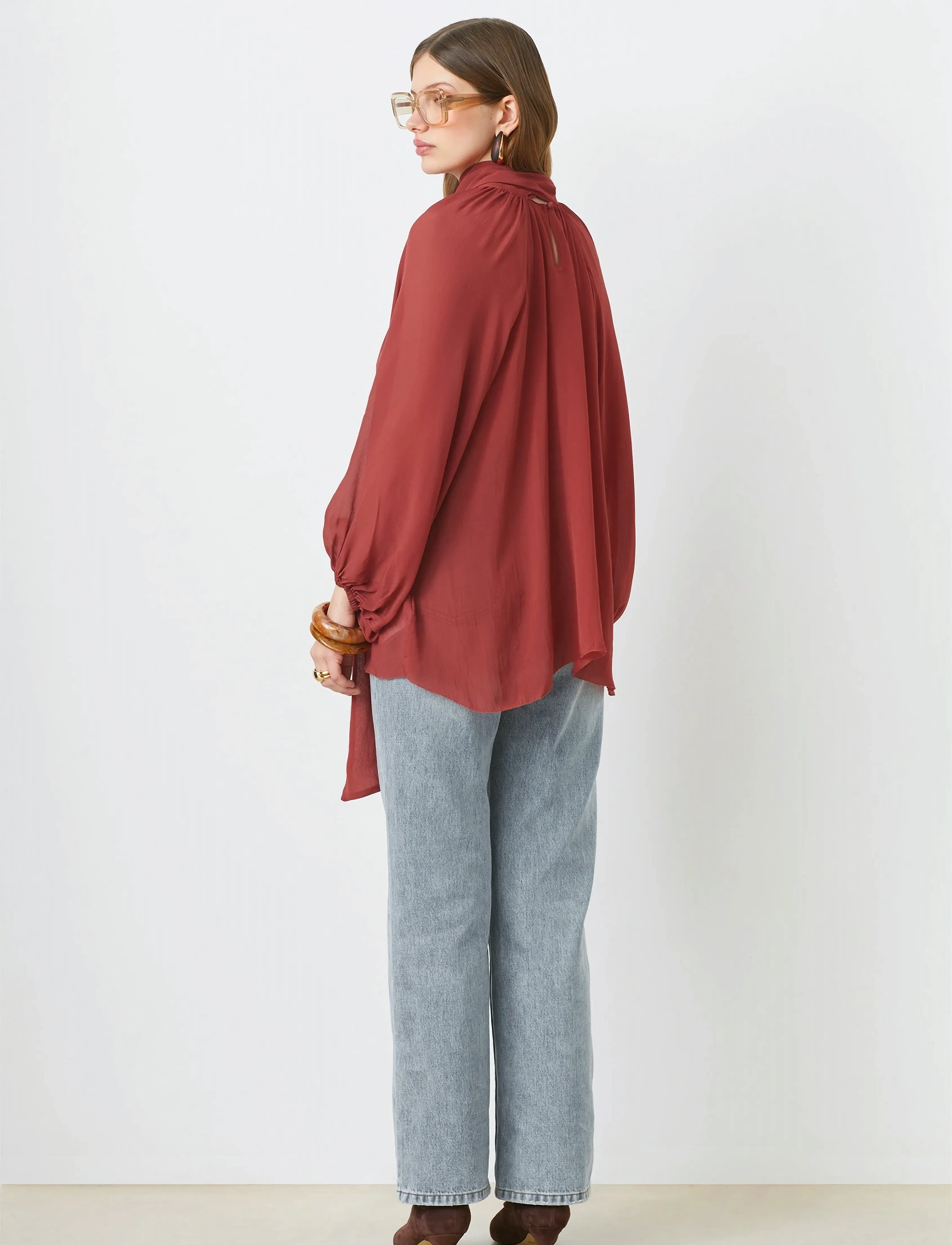 SUNCOO Paris - Lincoln - long-sleeved blouses - terracotta - 4
