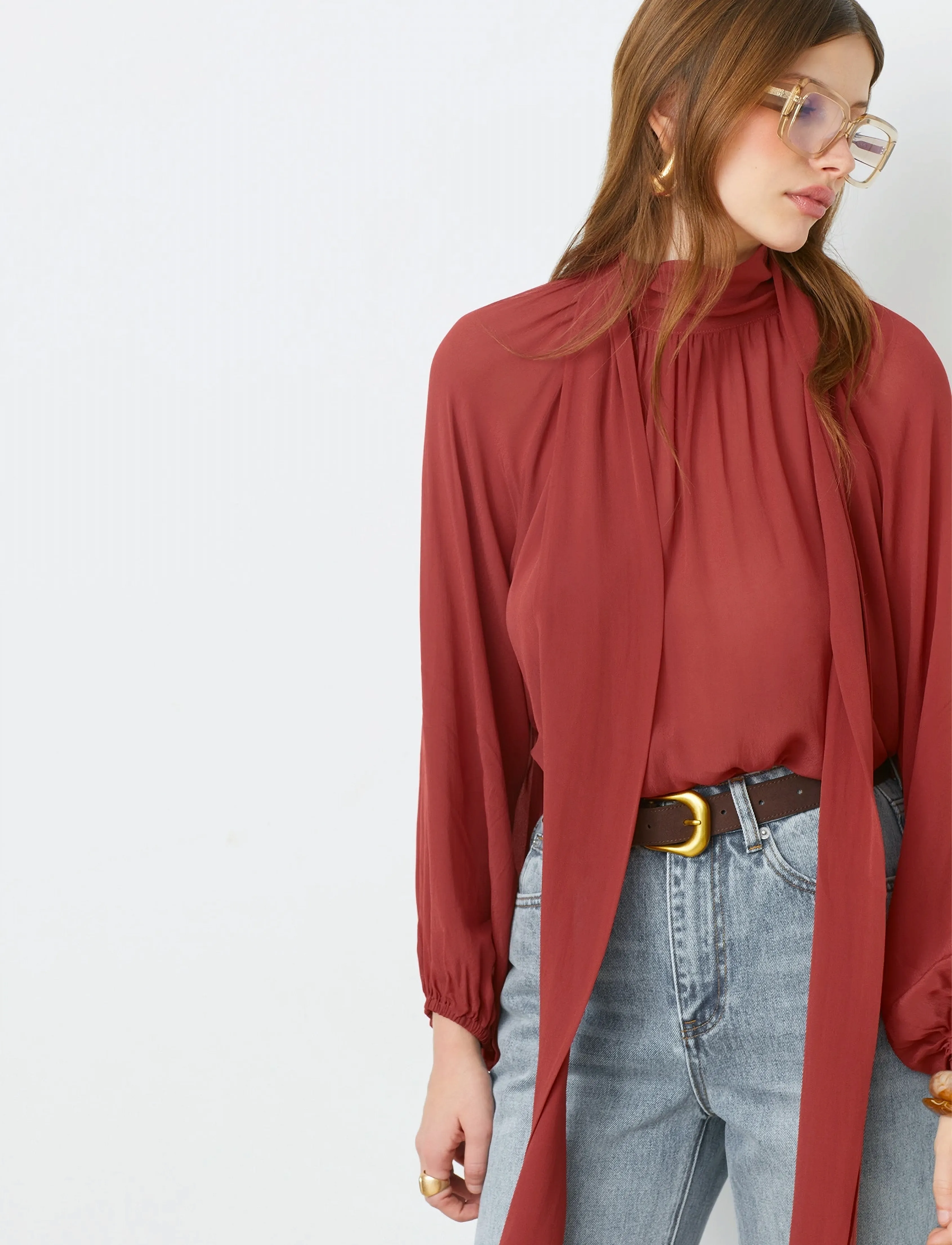 SUNCOO Paris - Lincoln - long-sleeved blouses - terracotta - 5