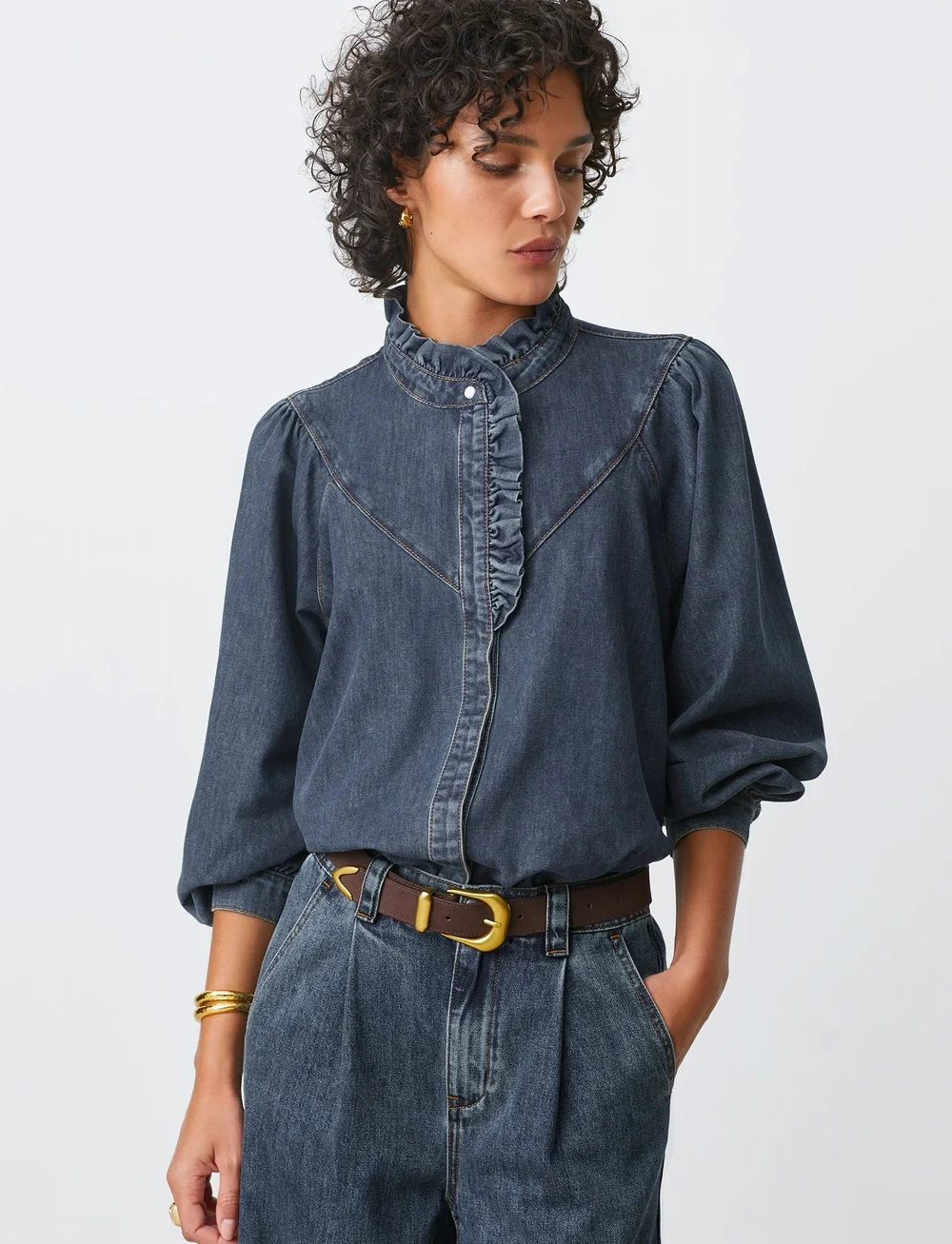 SUNCOO Paris - Lively - jeansskjortor - bleu jeans - 0