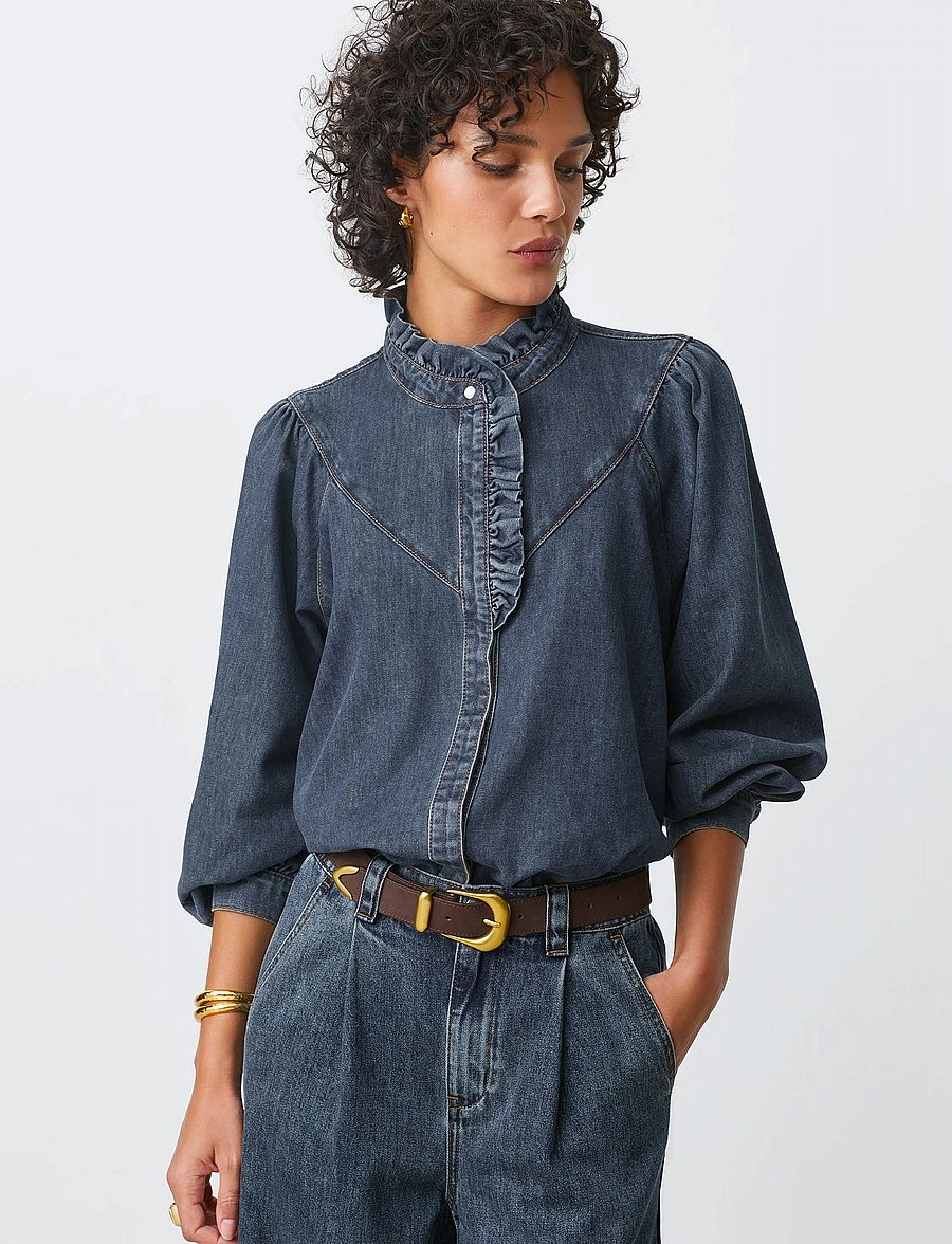 SUNCOO Paris - Lively - jeansskjortor - bleu jeans - 0