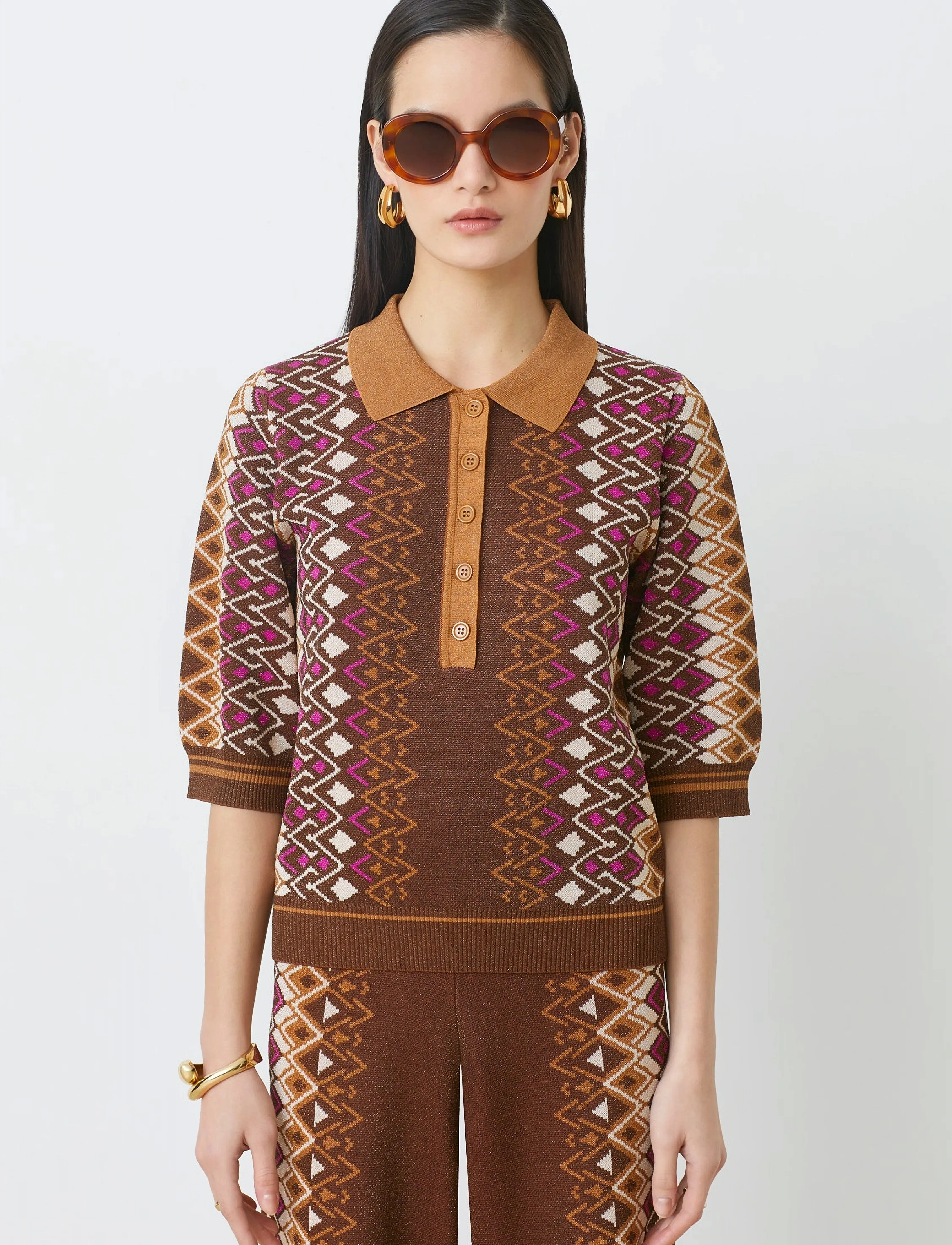 SUNCOO Paris Palmer, S, Brown, Strik > Trøjer, Dame