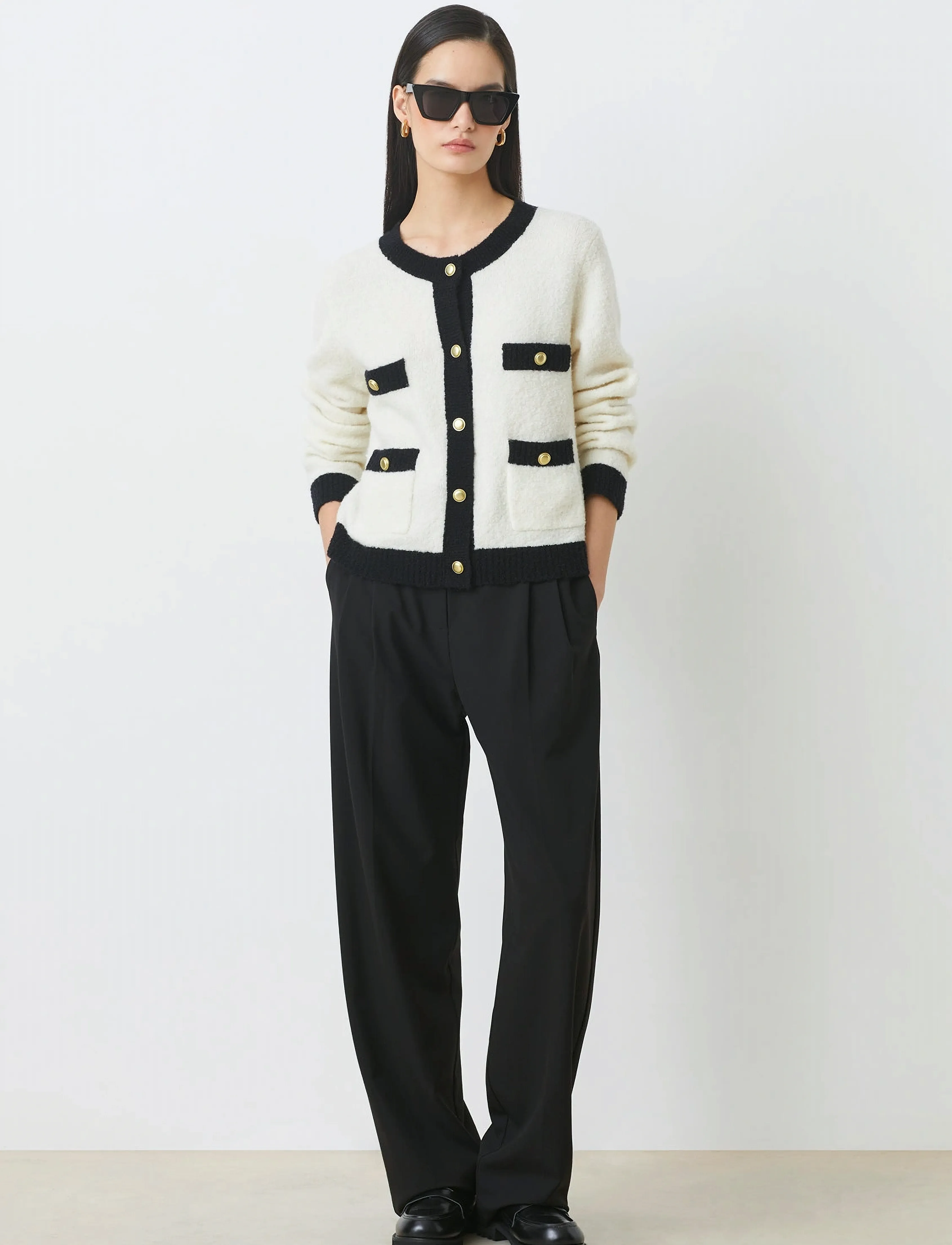 SUNCOO Paris Gabili, L, Knitwear, Creme - Cardigans, Frauen