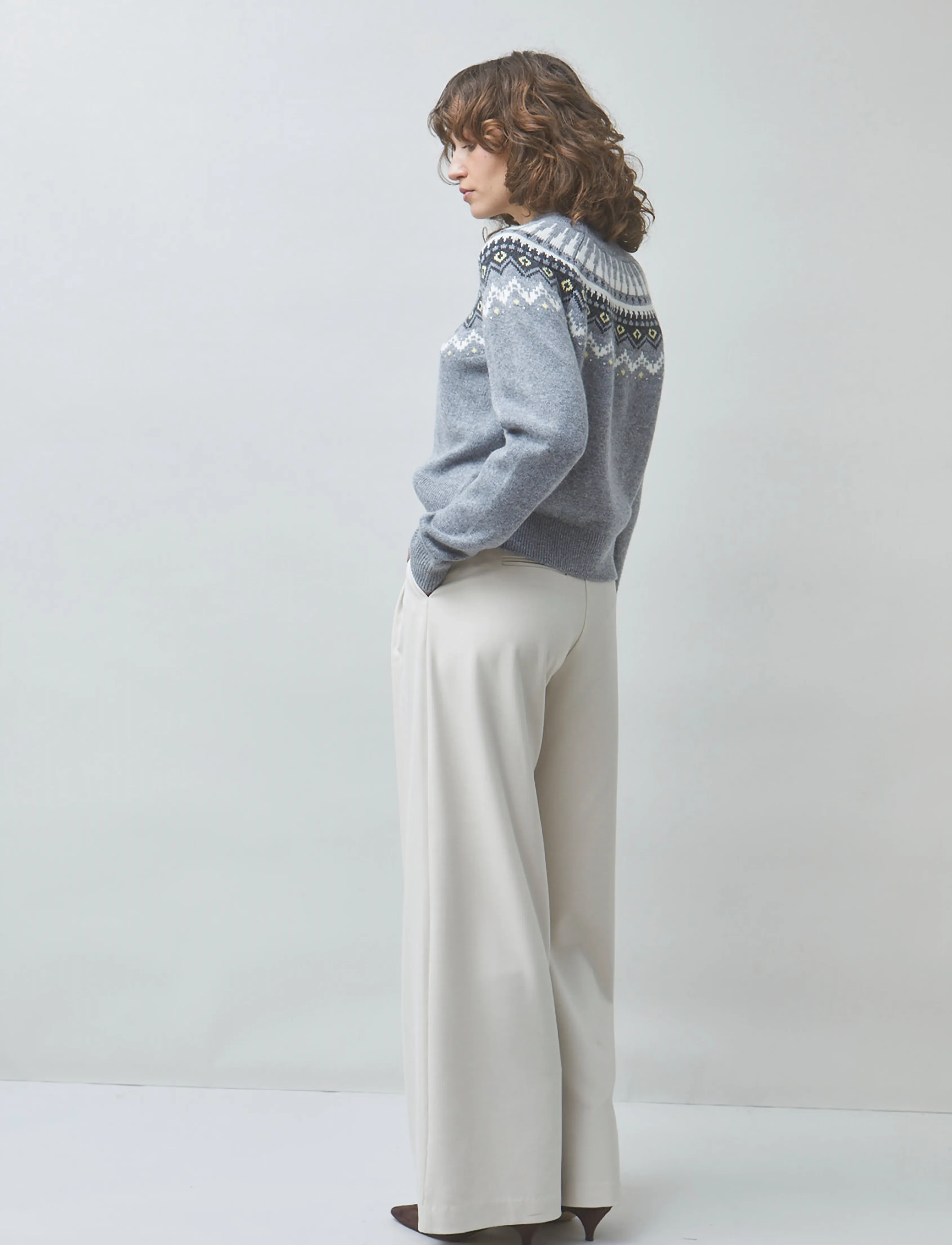 SUNCOO Paris - Japan - hosen mit weitem bein - creme - 3