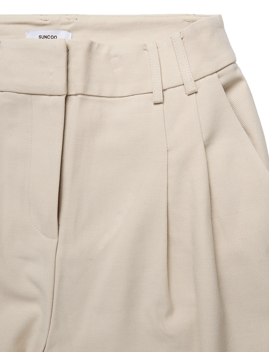 SUNCOO Paris - Japan - hosen mit weitem bein - creme - 5