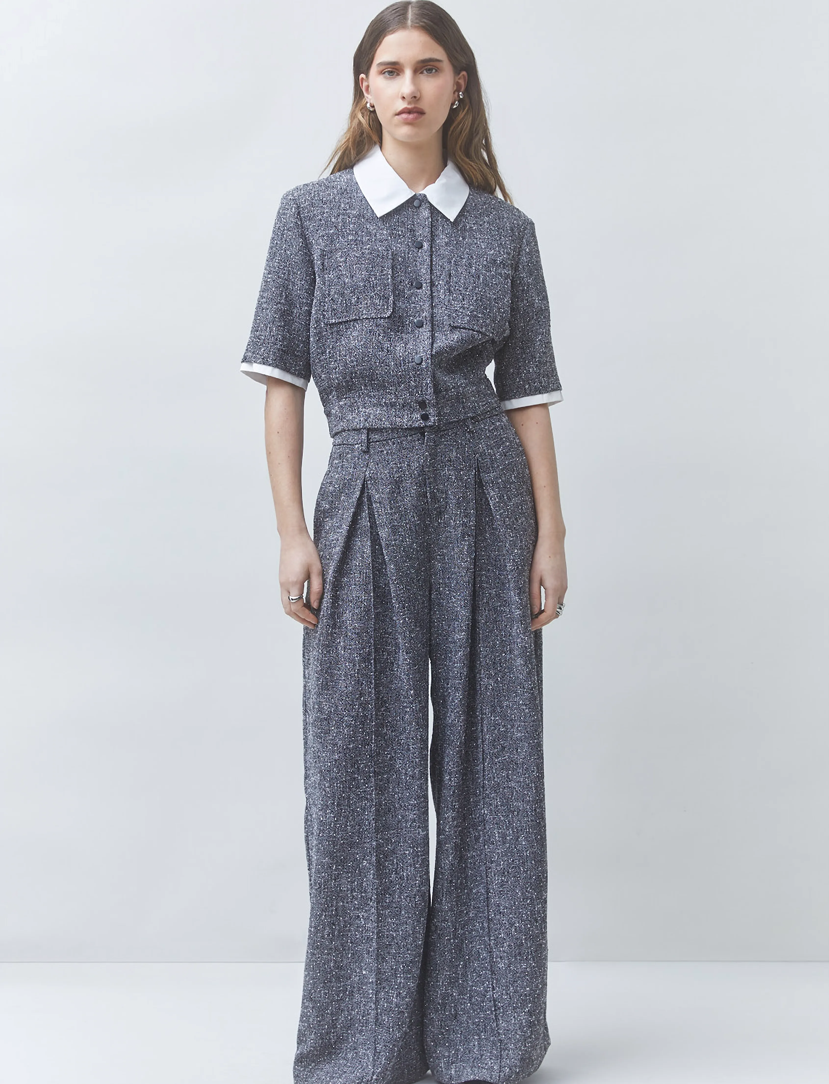SUNCOO Paris Lino - Kortærmede skjorter - CARBONE / grey