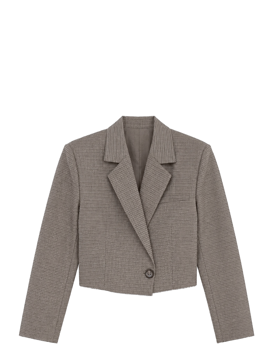 SUNCOO Paris - Dude - cropped-blazer - taupe - 1