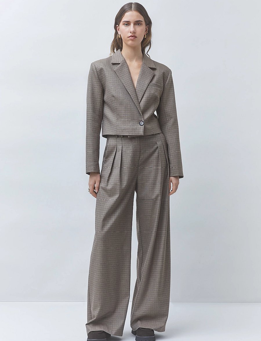 SUNCOO Paris - Dude - cropped-blazer - taupe - 0