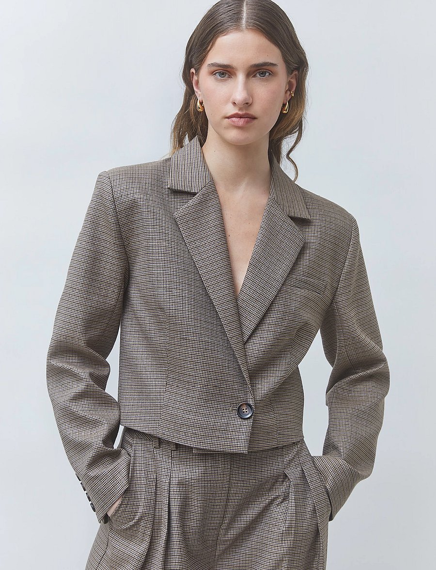 SUNCOO Paris - Dude - cropped-blazer - taupe - 3