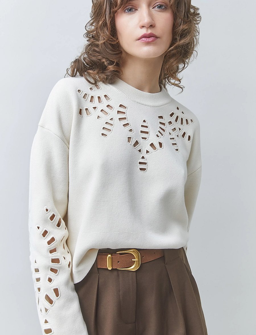 SUNCOO Paris - Perika - striktrøjer - blanc casse - 4