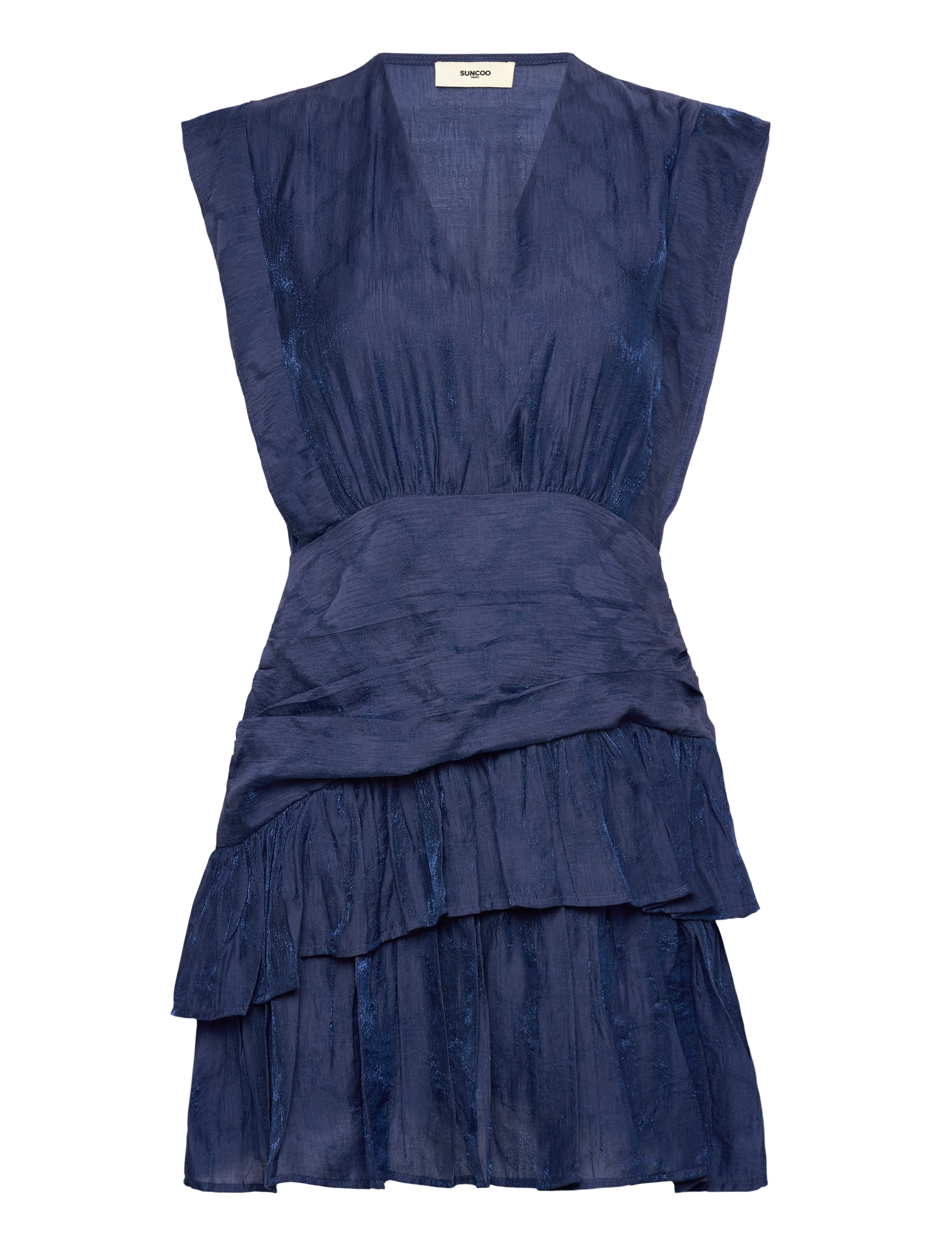 SUNCOO Paris Cyana, L, Dresses, Marineblau - Knee-length & Midi, Frauen