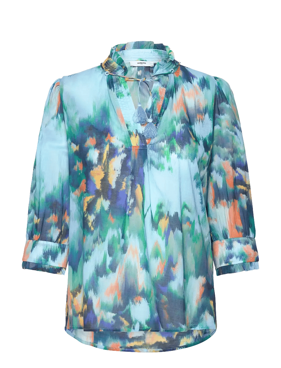 SUNCOO Paris - Lassie - kurzärmelige blusen - turquoise - 1