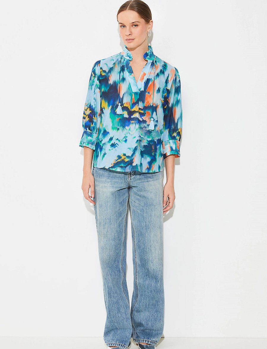 SUNCOO Paris - Lassie - kurzärmelige blusen - turquoise - 0