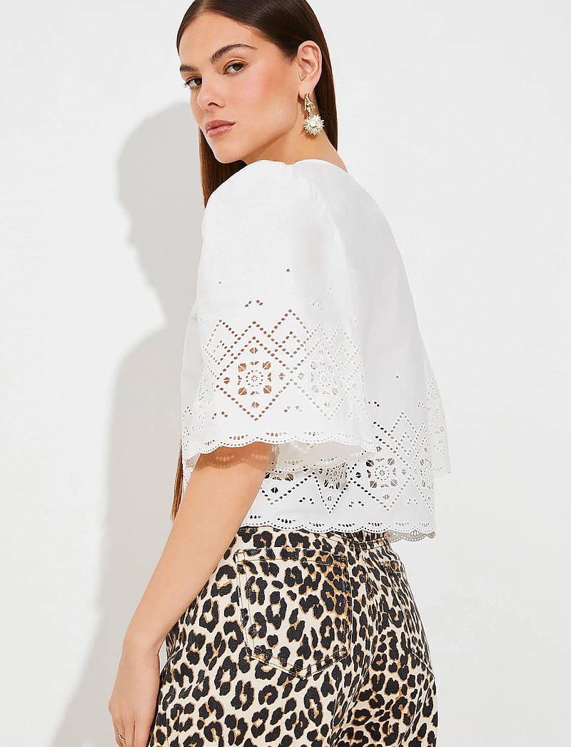 SUNCOO Paris - Linda - kurzämlige blusen - blanc casse - 3