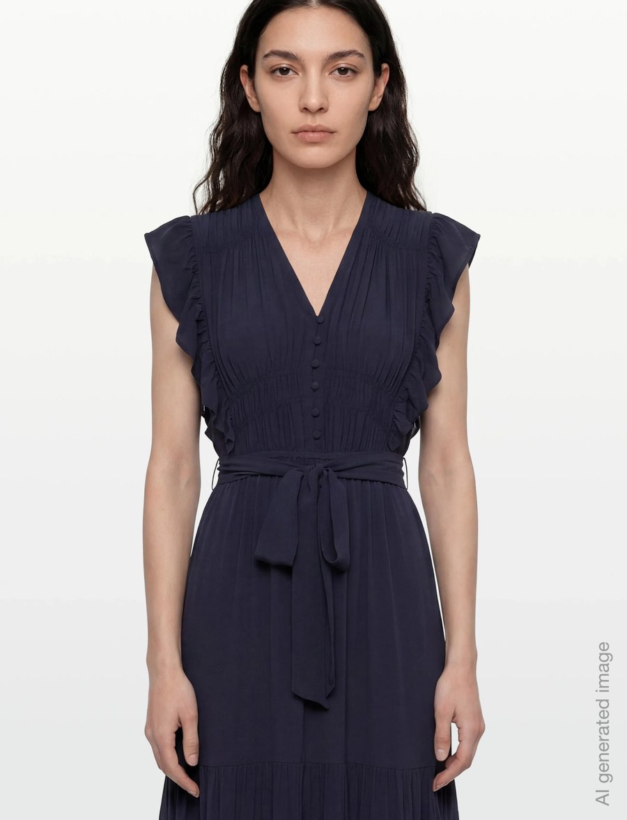 SUNCOO Paris - Coraly - sommerkleider - bleu nuit - 3