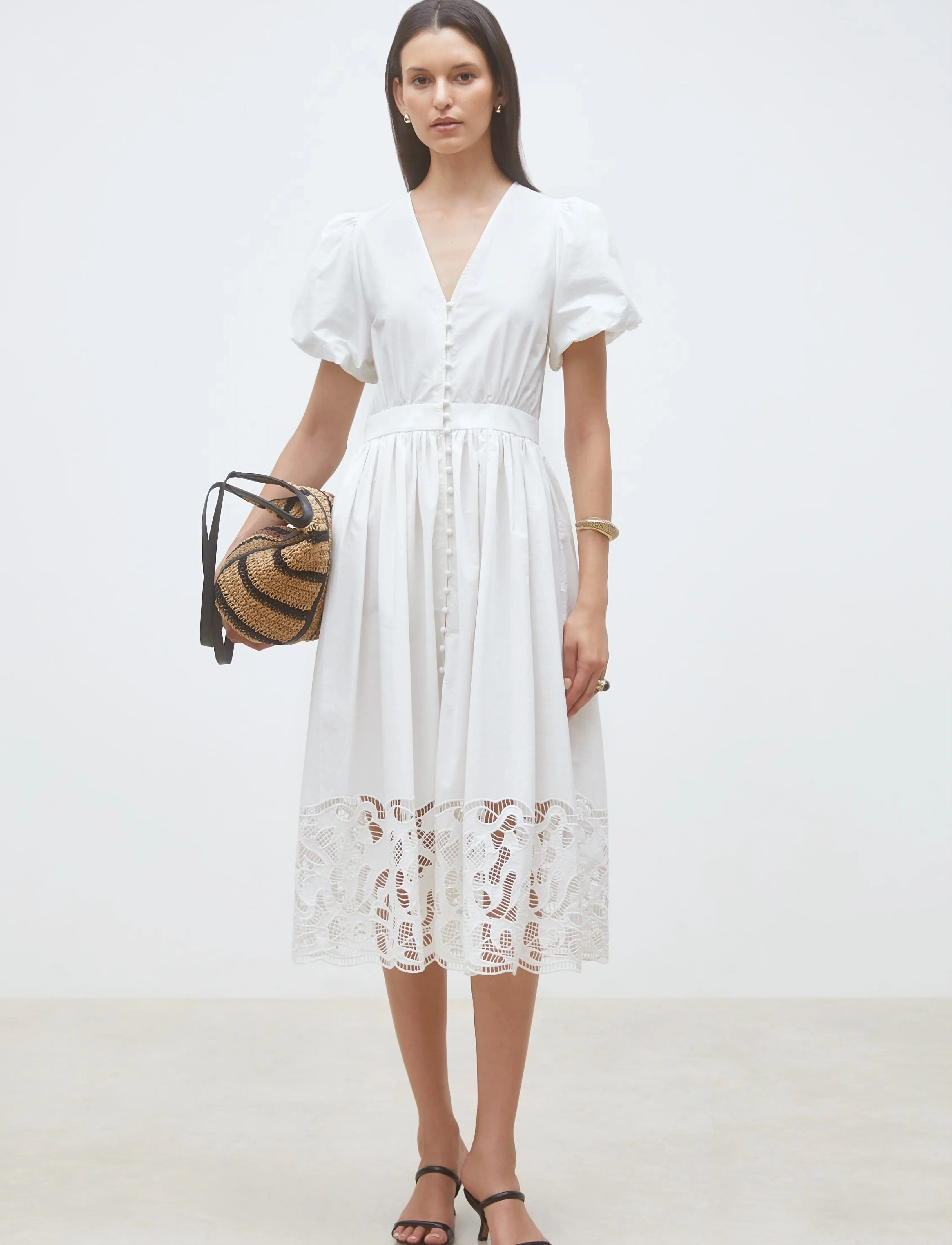 SUNCOO Paris Cecily, L, White, Kjoler > Skjortekjoler, Dame