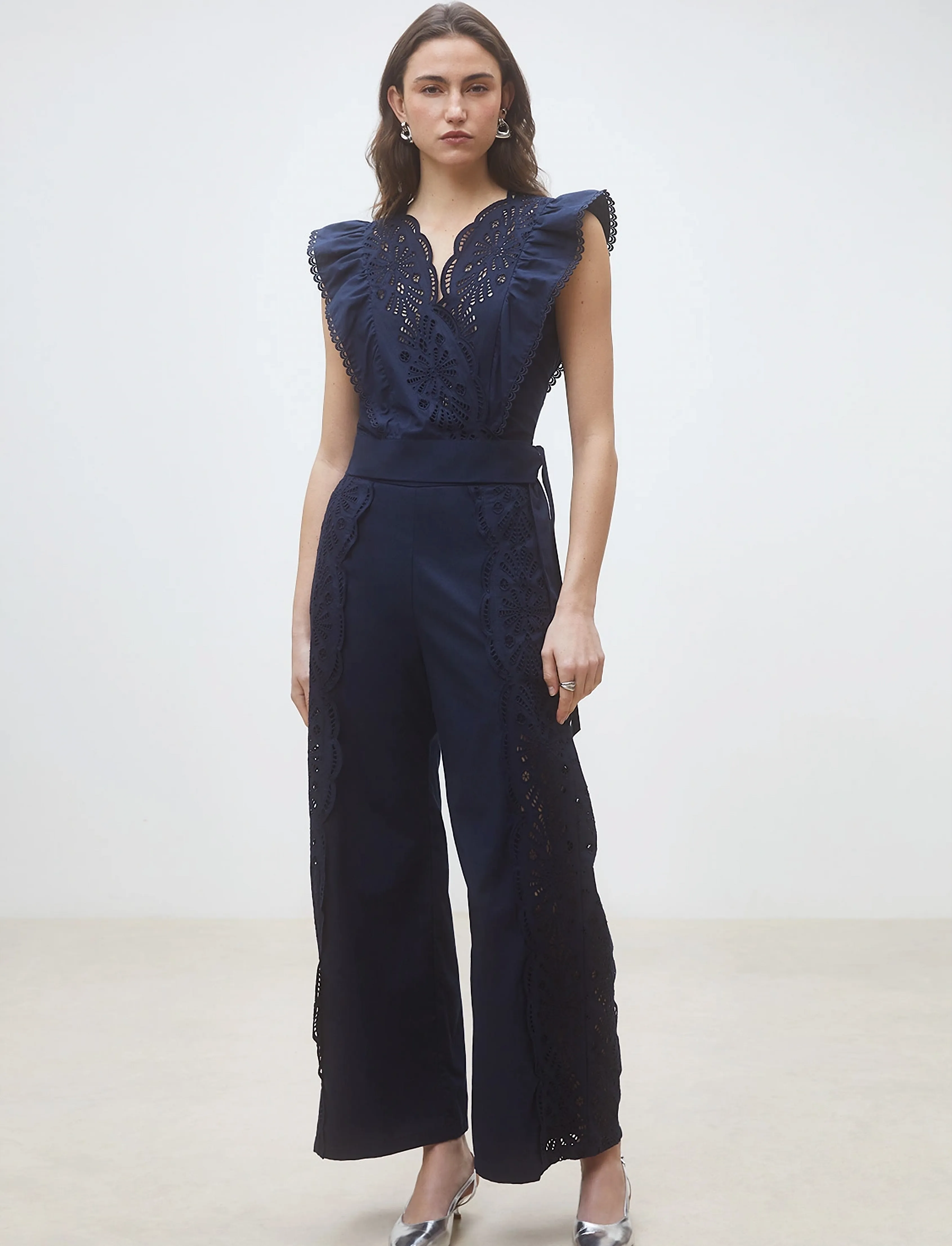 SUNCOO Paris Jules, XS, Trousers, Marineblau - Wide Leg, Frauen