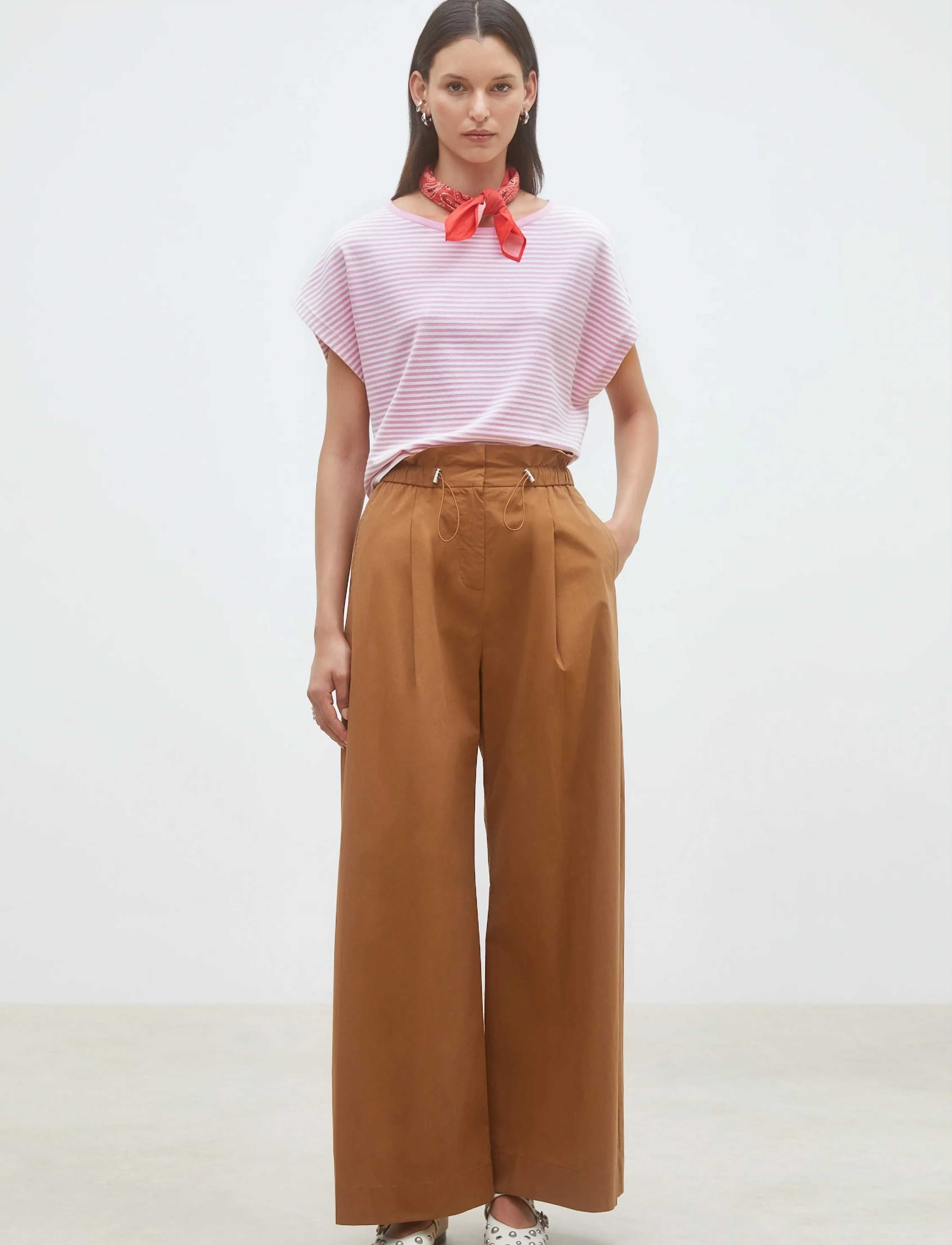 SUNCOO Paris Jayden, XL, Trousers, Braun - Wide Leg, Frauen