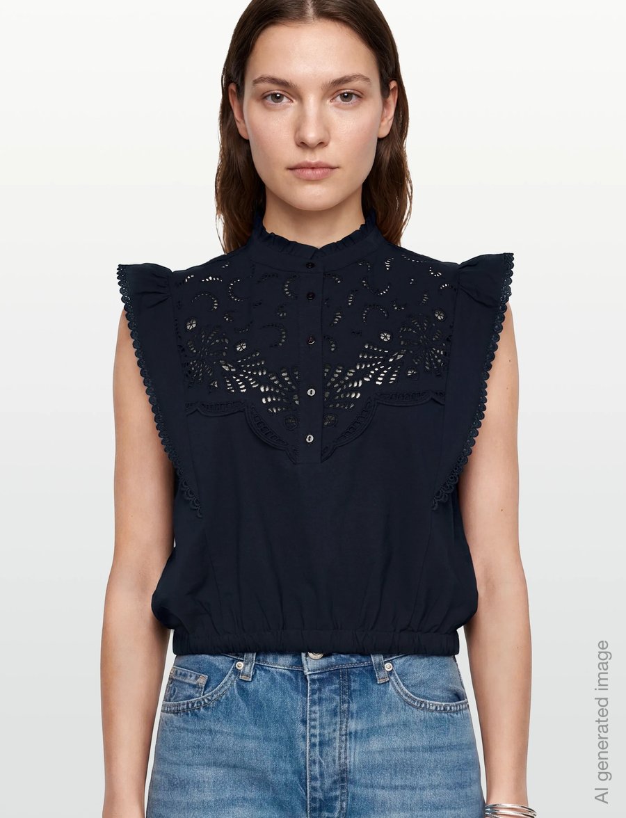 SUNCOO Paris - Louna - Ärmellose blusen - bleu nuit - 3