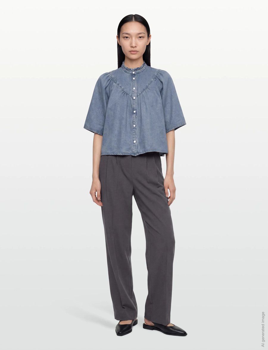 SUNCOO Paris - Louise - chemises en jeans - jeans clair - 0
