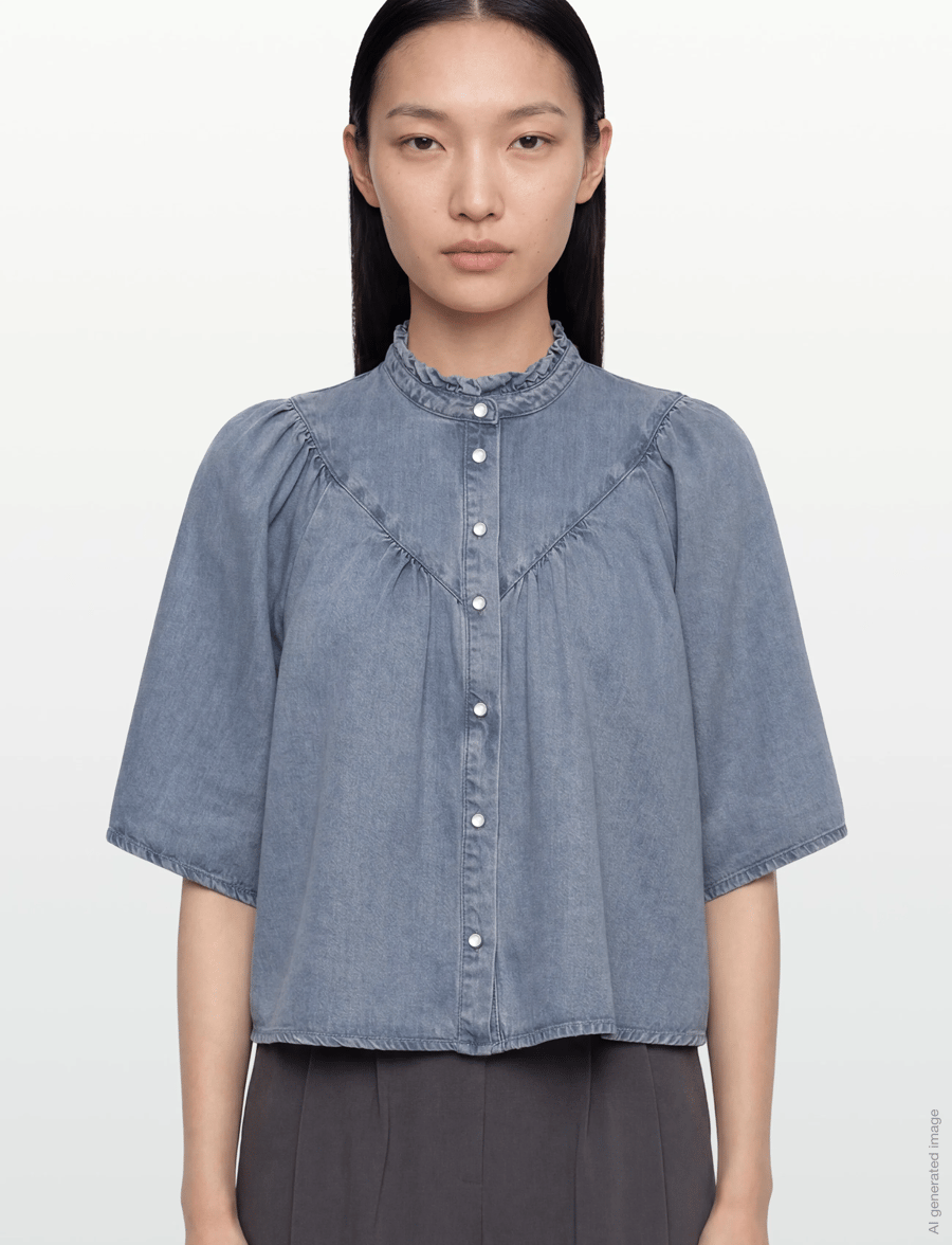 SUNCOO Paris - Louise - chemises en jeans - jeans clair - 3