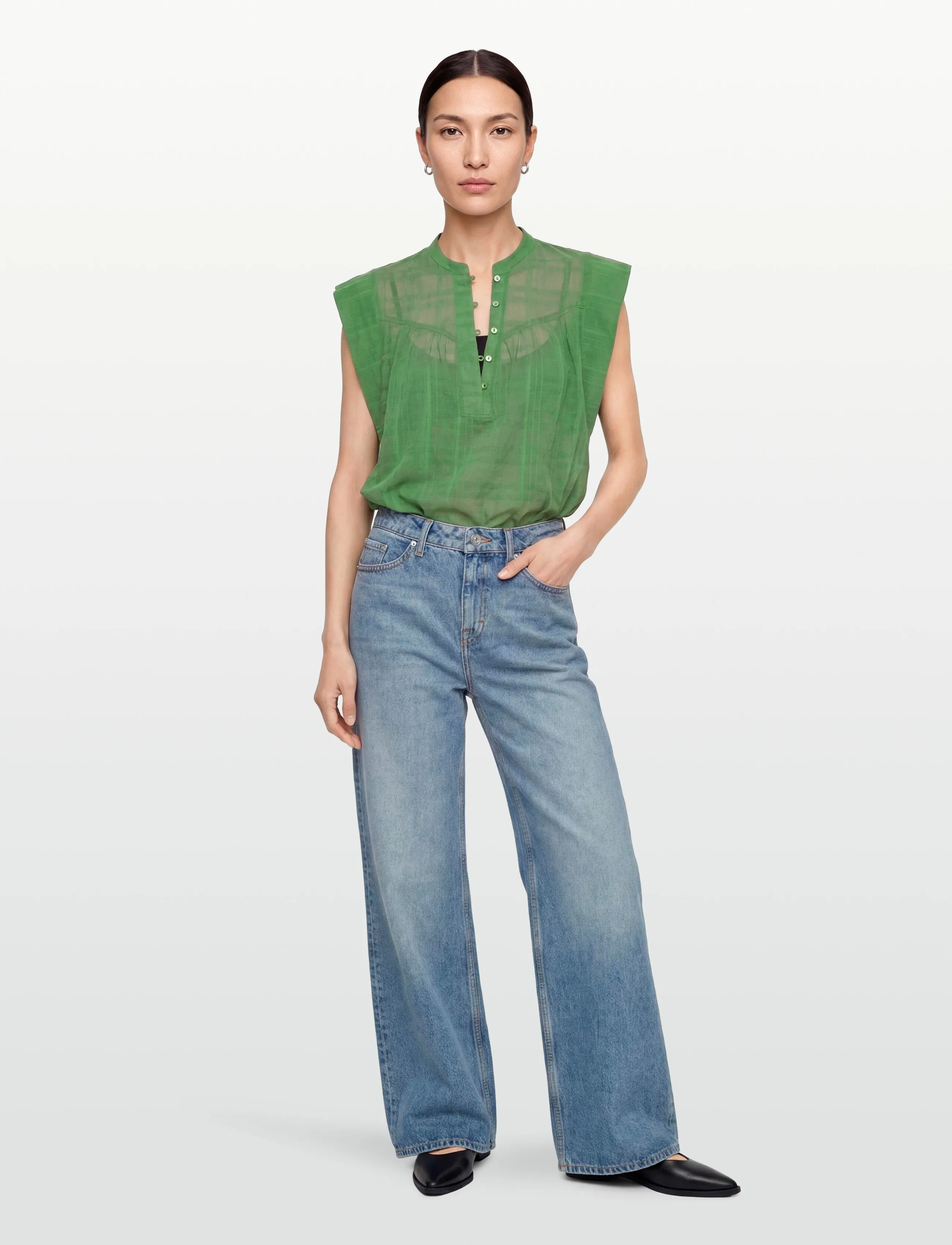 SUNCOO Paris Lily, M, Green, Bluser > Uden Ærmer, Dame