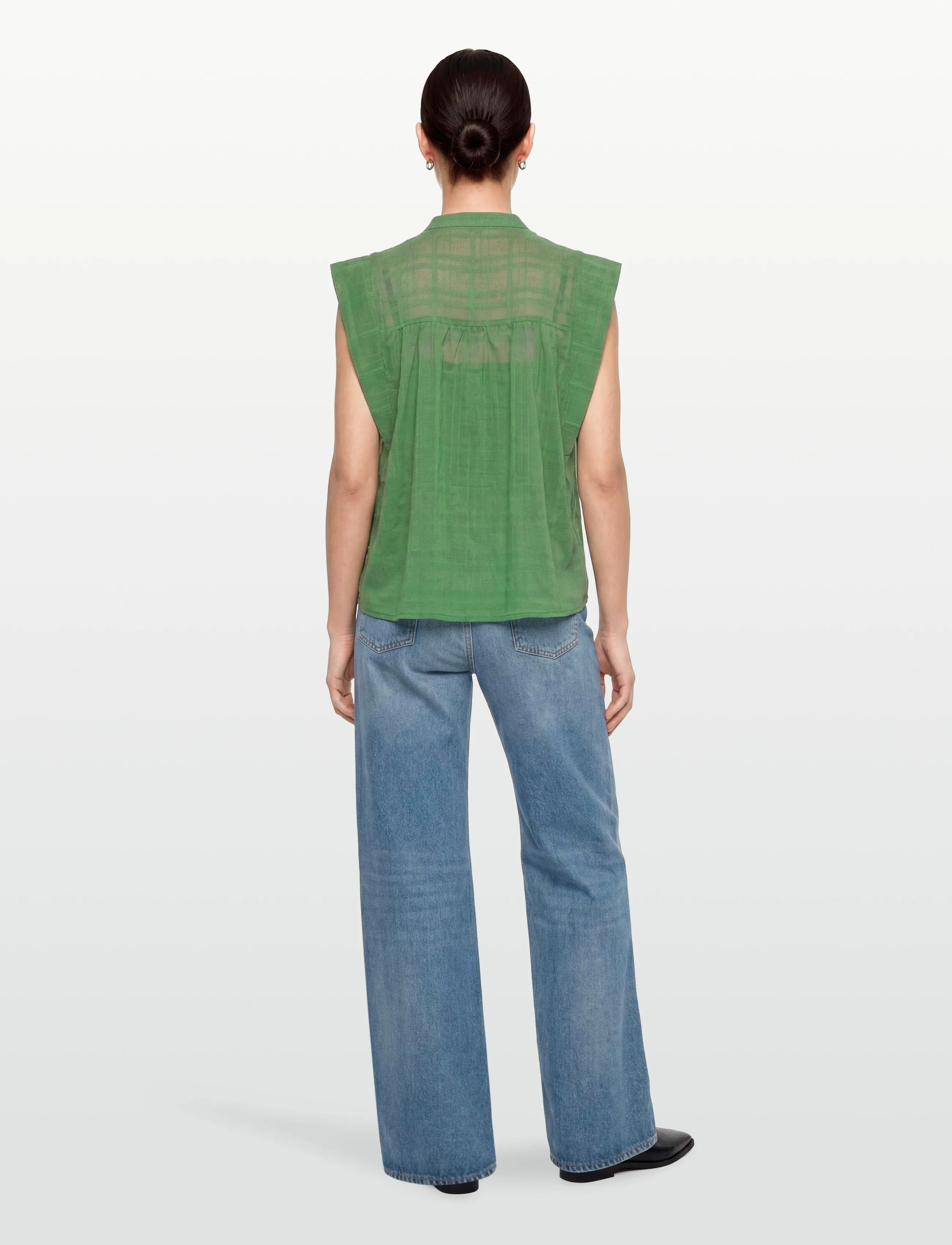 SUNCOO Paris - Lily - sleeveless blouses - vert - 4