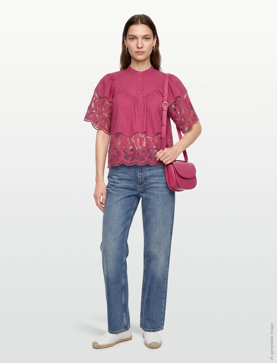 SUNCOO Paris - Linda - kurzärmelige blusen - bois de rose - 0