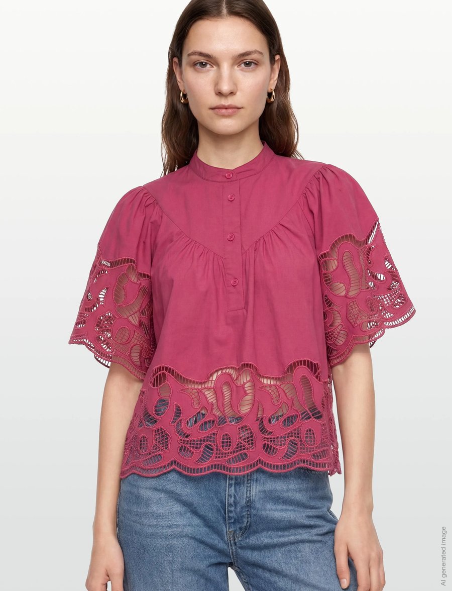 SUNCOO Paris - Linda - kurzärmelige blusen - bois de rose - 3