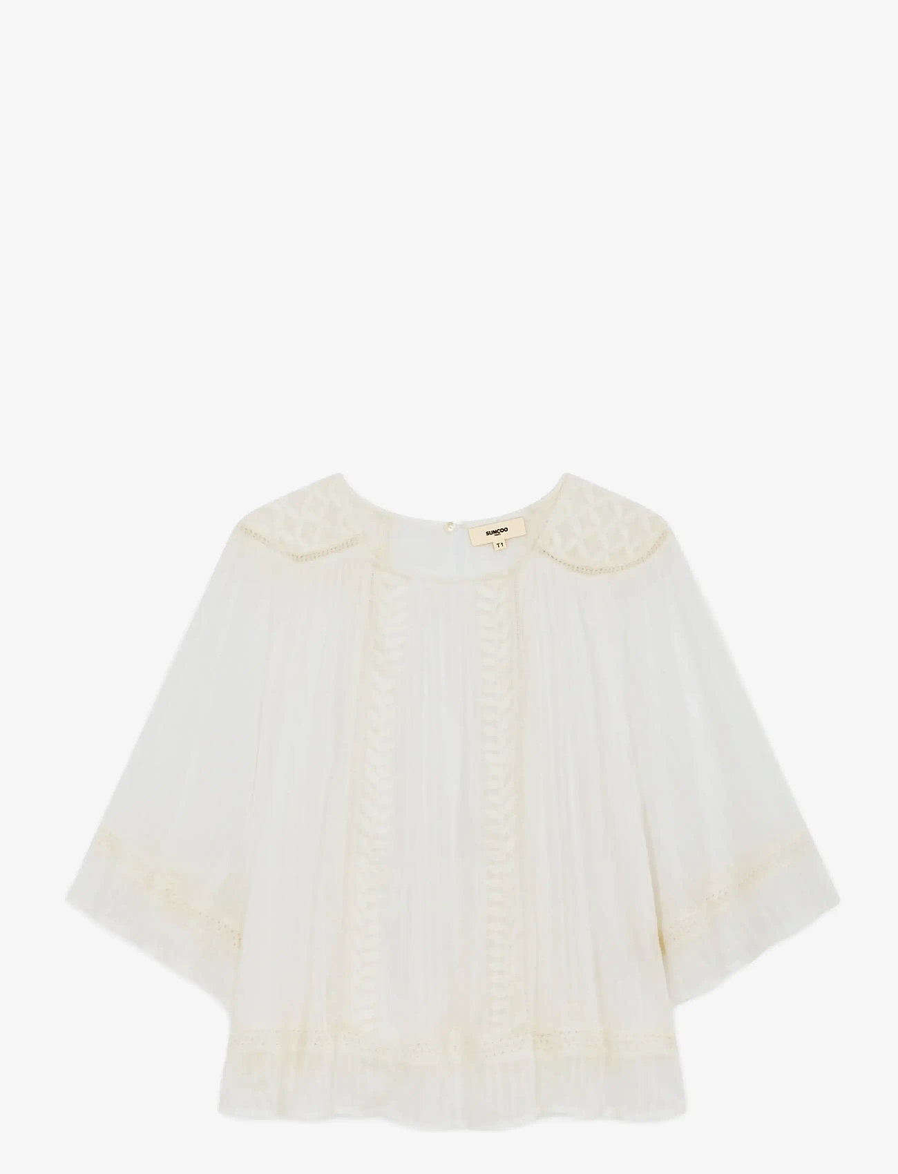 SUNCOO Paris - Laurynn - kurzämlige blusen - blanc casse - 1