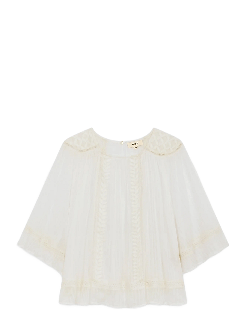 SUNCOO Paris - Laurynn - kurzämlige blusen - blanc casse - 1