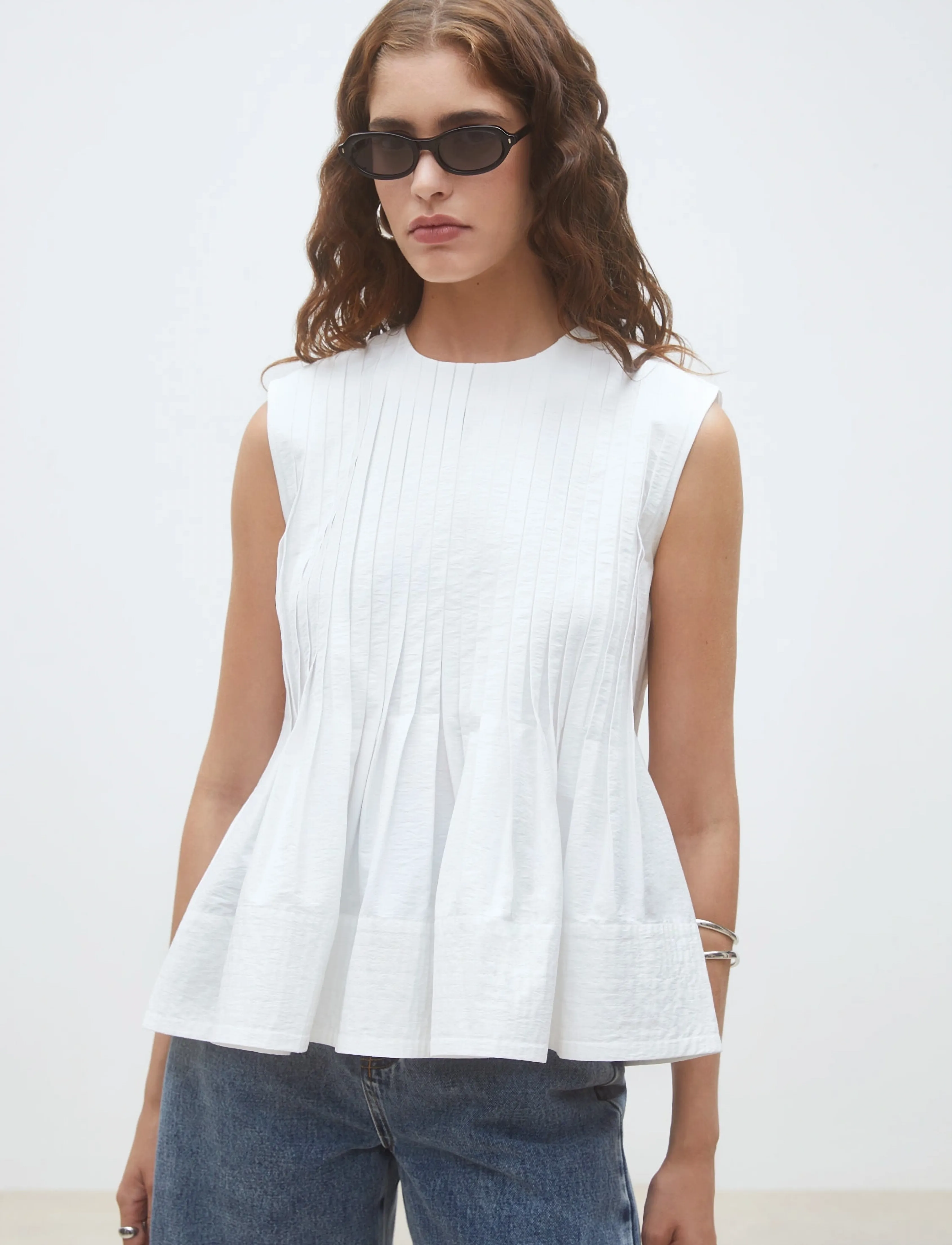 SUNCOO Paris Luigi - Ärmellose blusen - BLANC CASSE / white