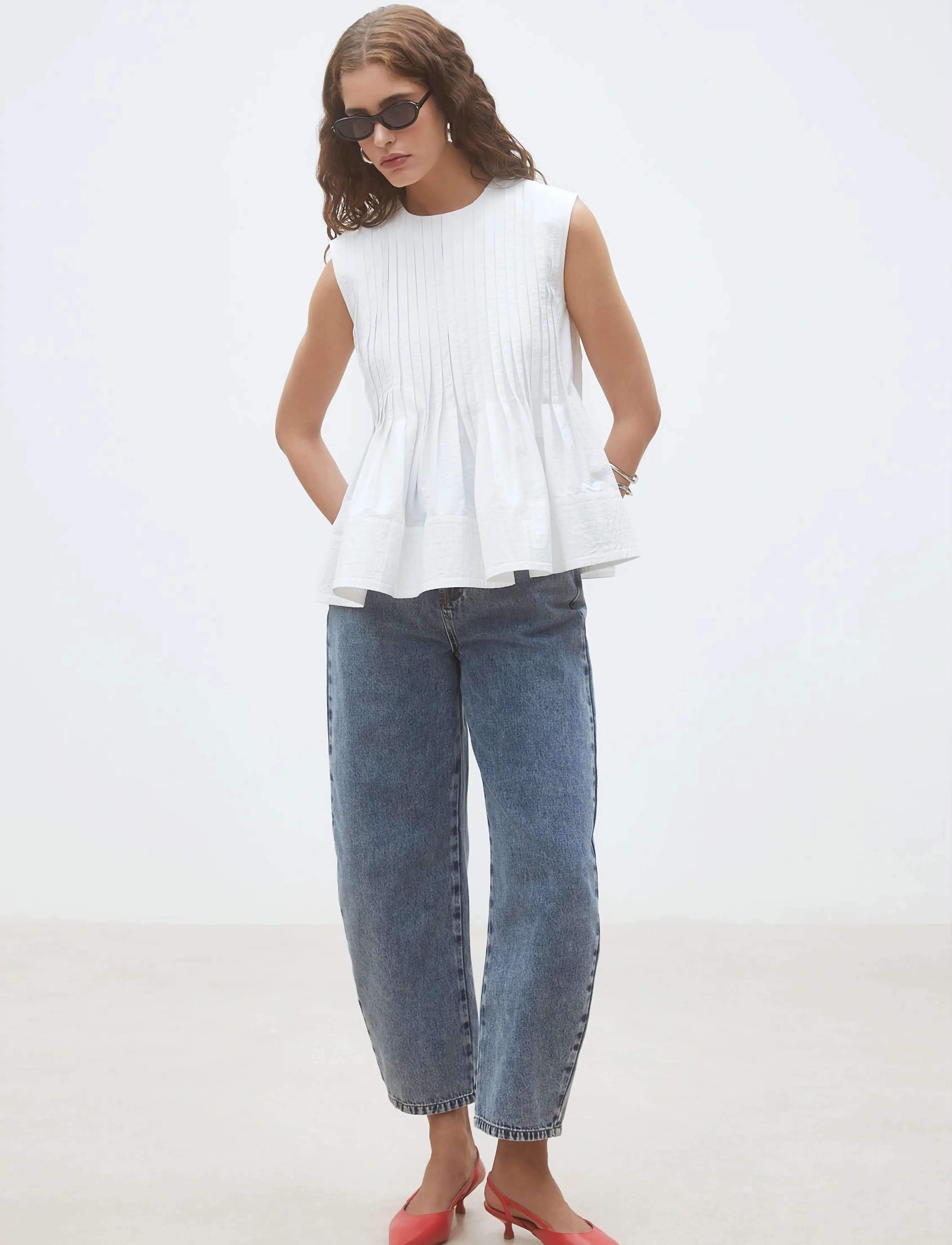 SUNCOO Paris - Luigi - sleeveless blouses - blanc casse - 4