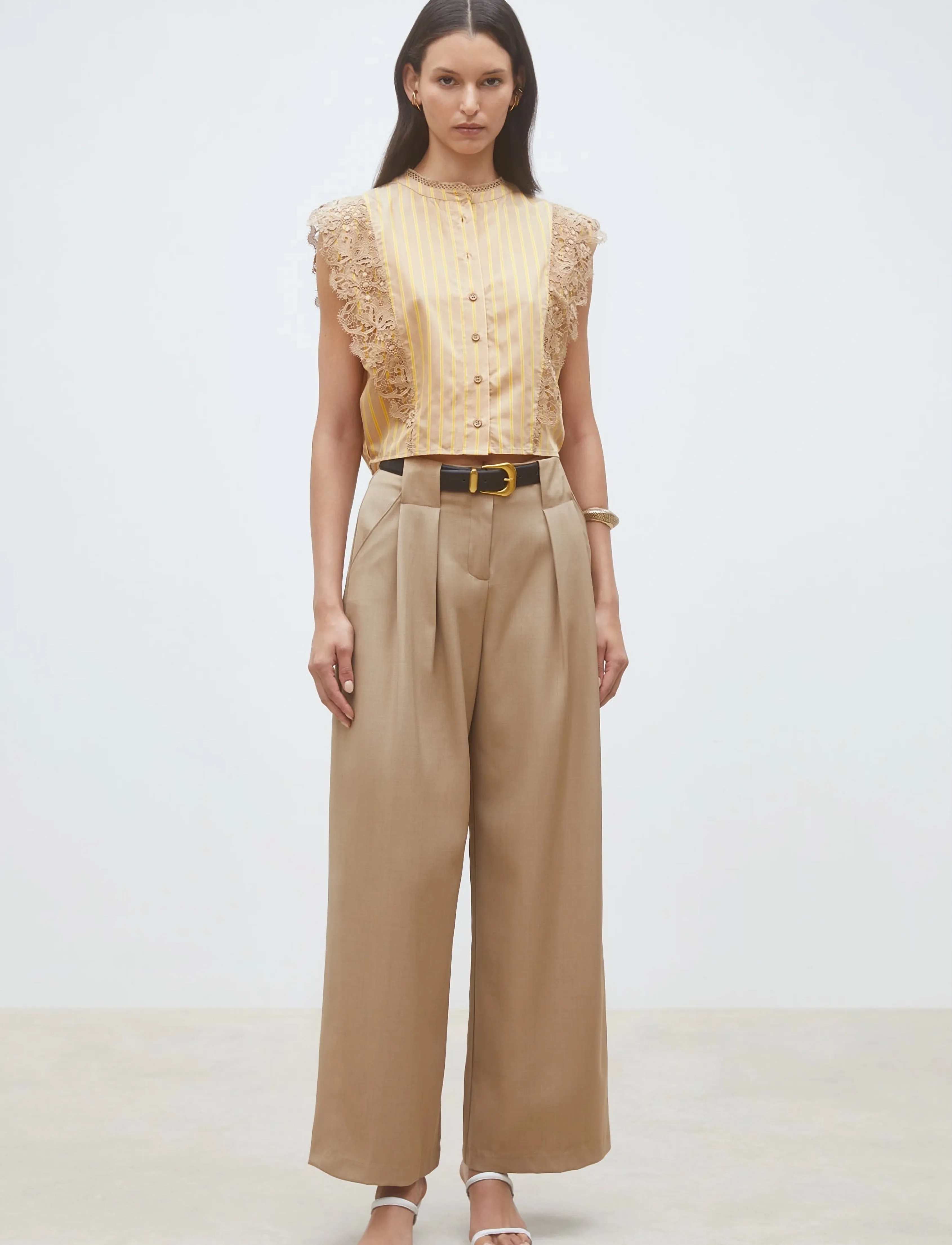 SUNCOO Paris Lazur, L, Brown, Bluser > Uden Ærmer, Dame