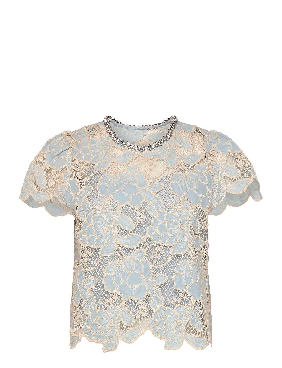 SUNCOO Paris - Lexy - kortærmede bluser - bleu ciel - 1
