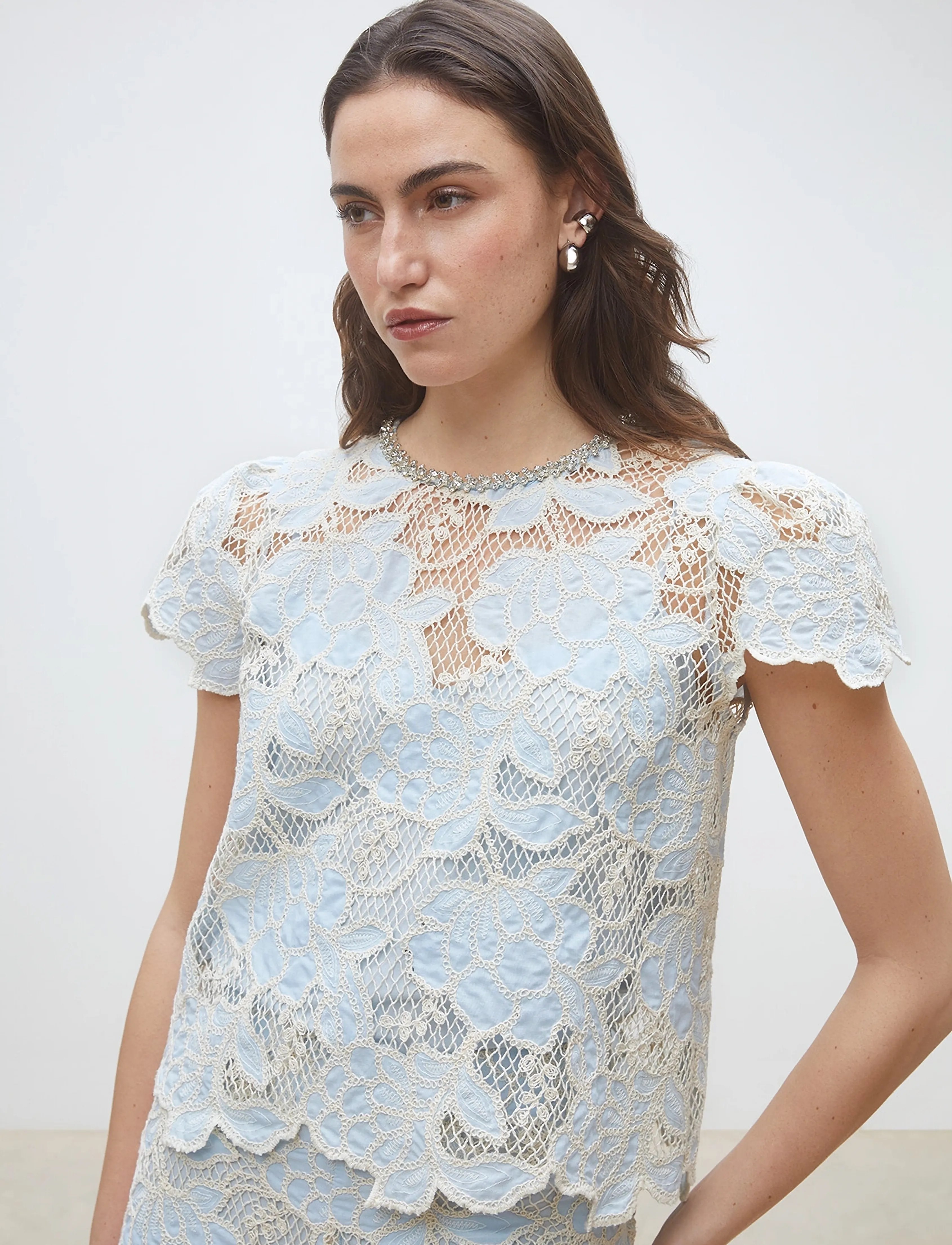 SUNCOO Paris Lexy, XS, Blue, Bluser > Kortærmede, Dame