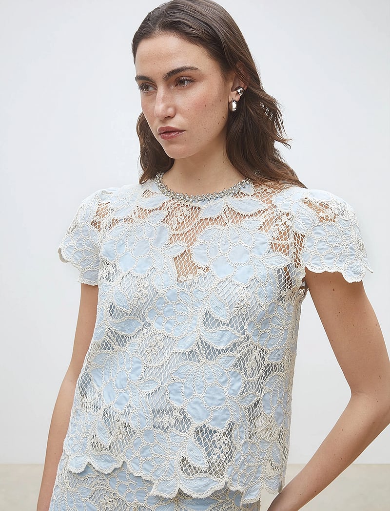 SUNCOO Paris - Lexy - lühikeste varrukatega pluusid - bleu ciel - 0