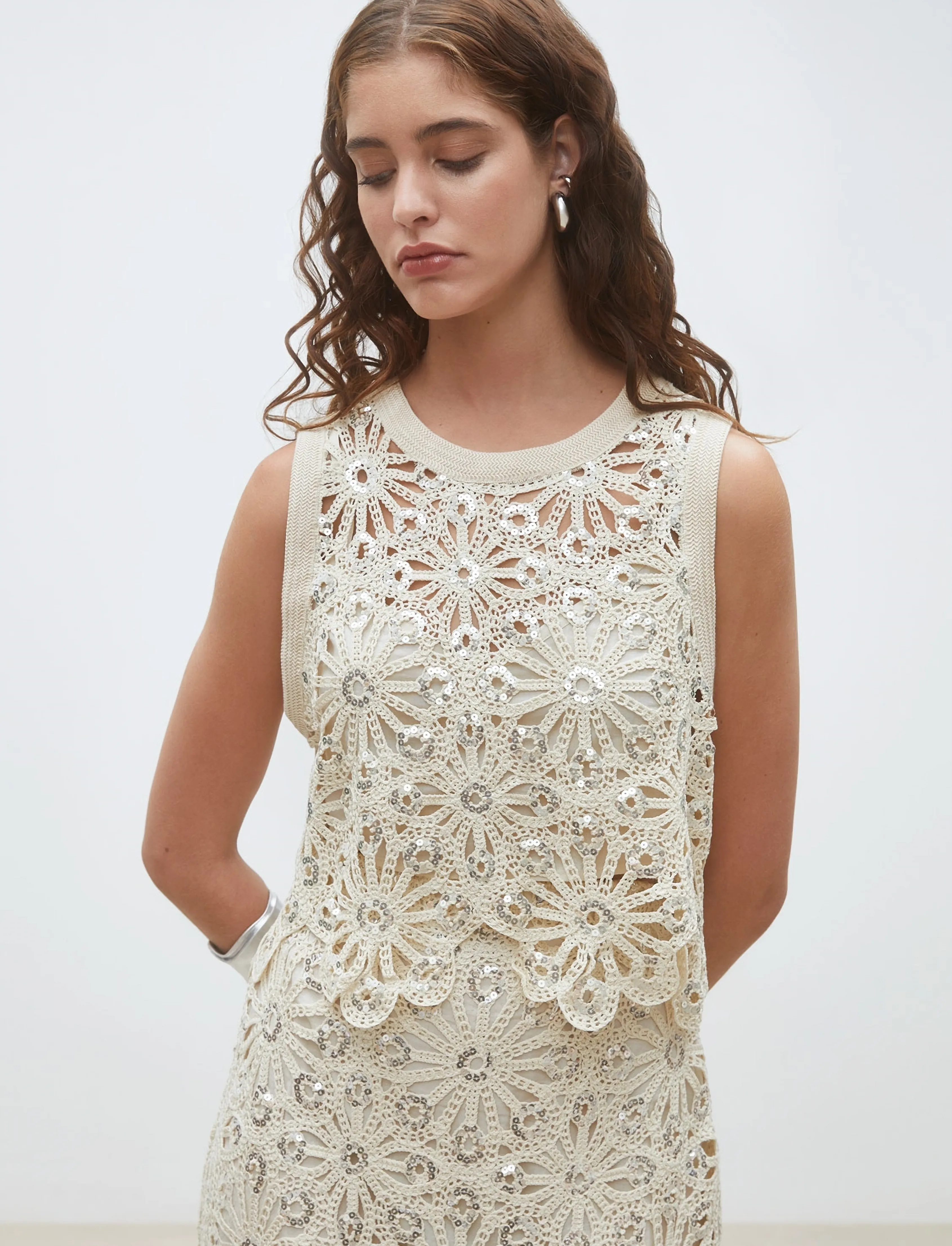 SUNCOO Paris Lois - Festtopper - BEIGE / cream