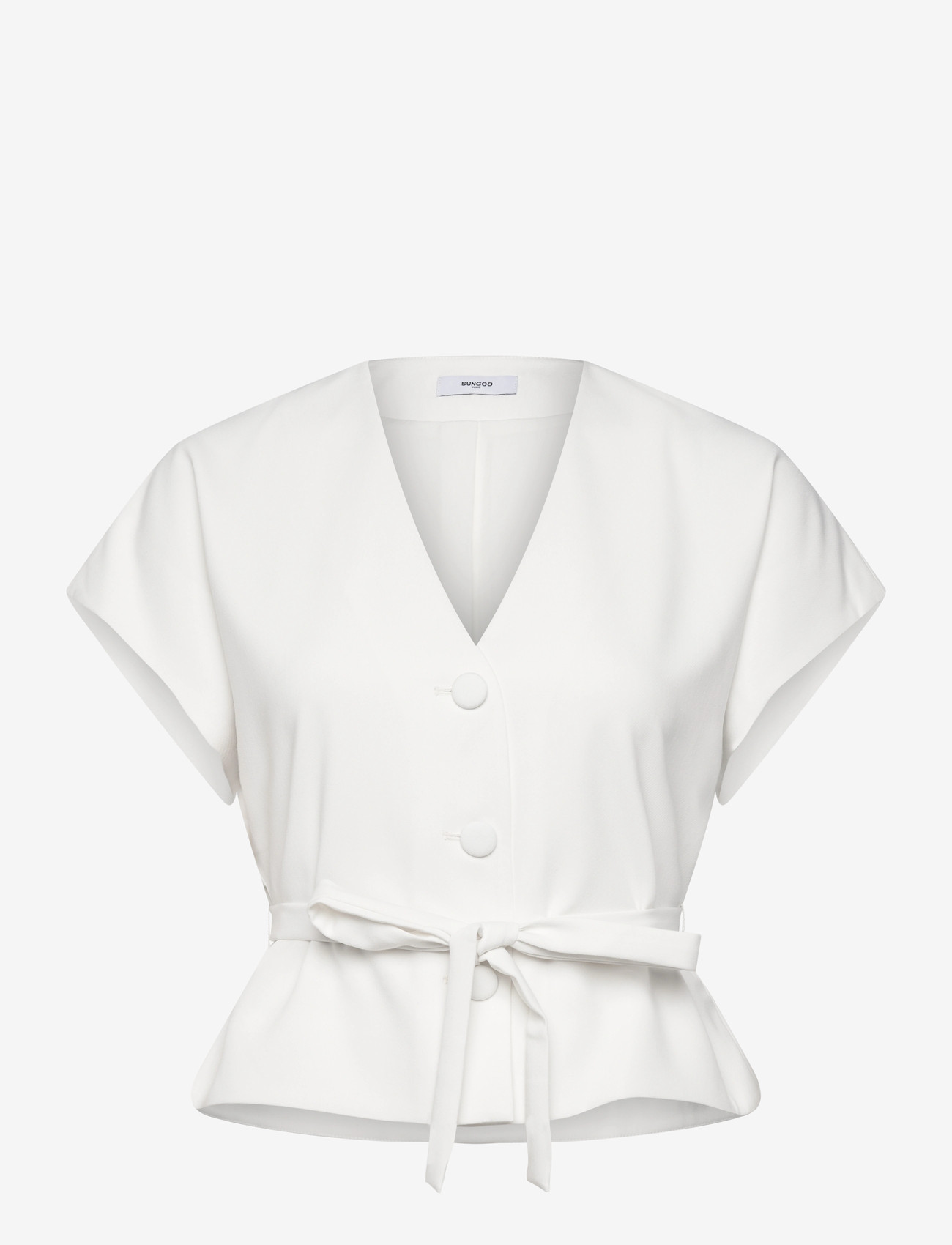 SUNCOO Paris - Lazlo - kurzämlige blusen - blanc casse - 0