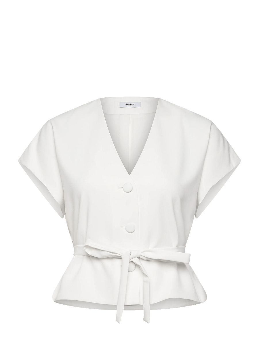 SUNCOO Paris - Lazlo - short-sleeved blouses - blanc casse - 1