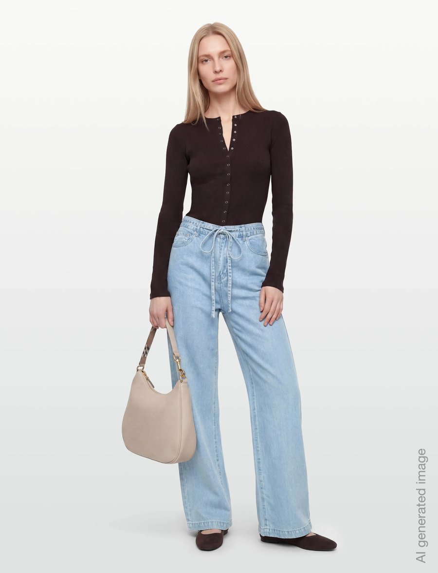 SUNCOO Paris - Rabi - hosen mit weitem bein - jeans clair - 0