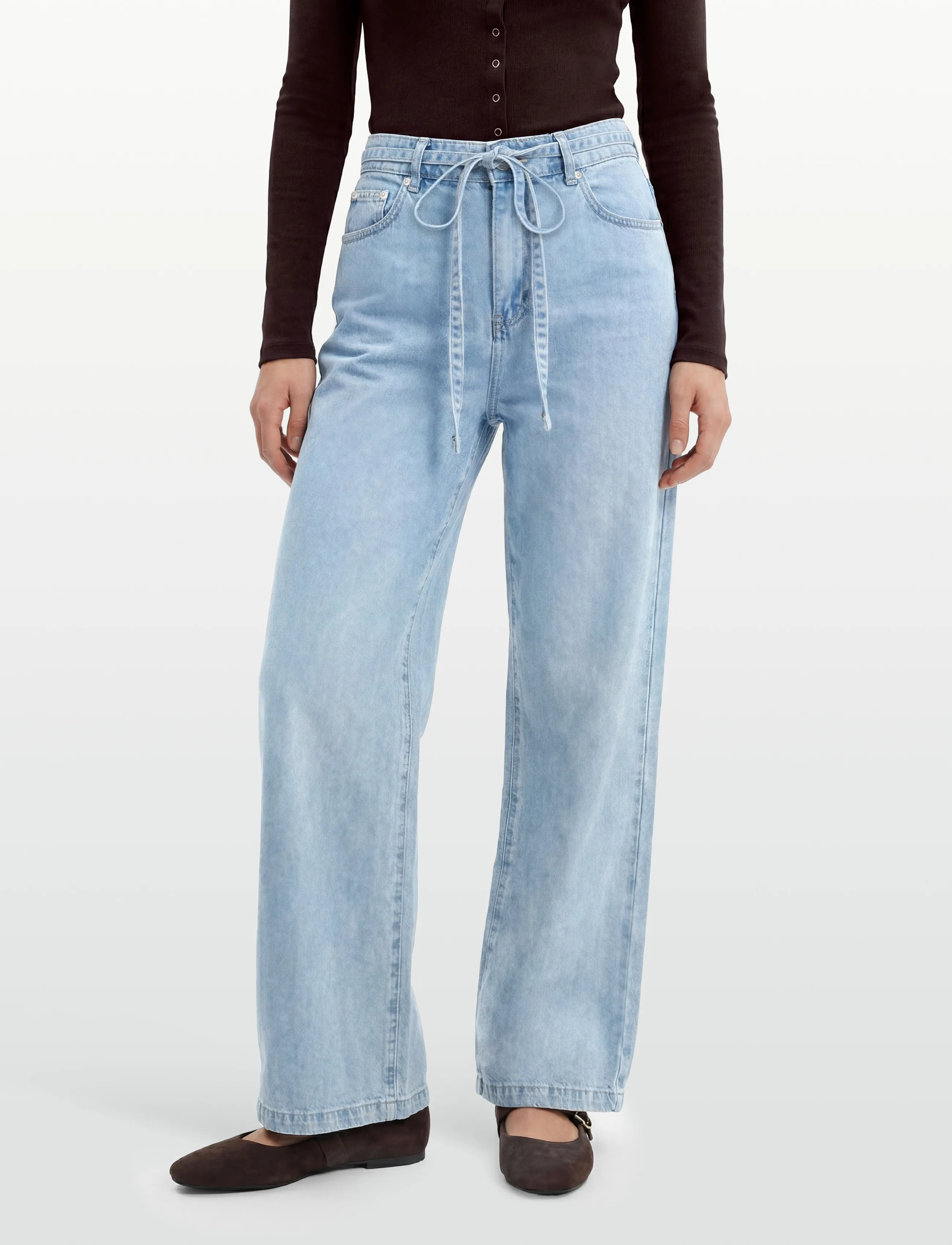 SUNCOO Paris - Rabi - hosen mit weitem bein - jeans clair - 4