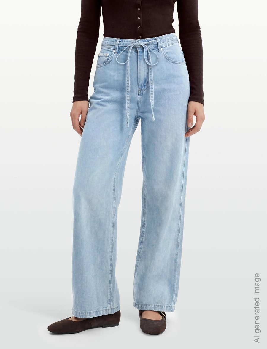 SUNCOO Paris - Rabi - hosen mit weitem bein - jeans clair - 4