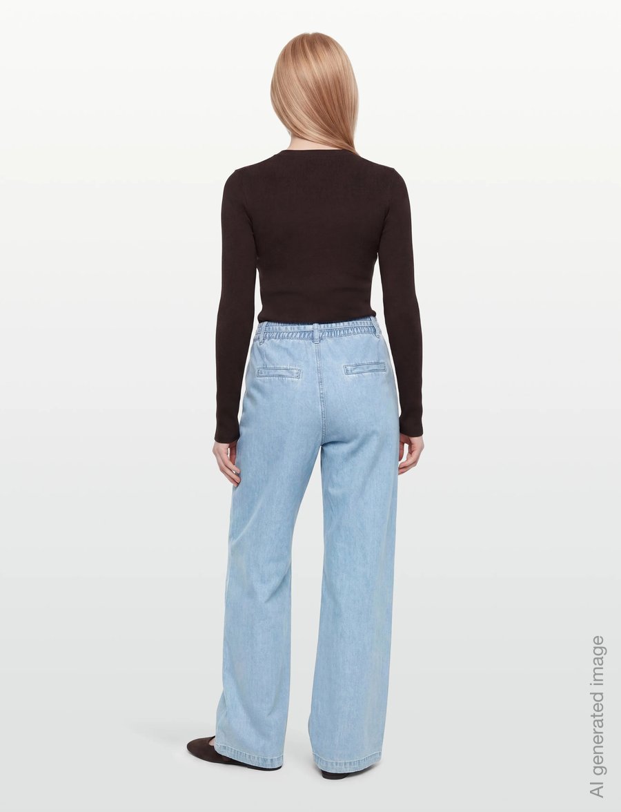 SUNCOO Paris - Rabi - hosen mit weitem bein - jeans clair - 5