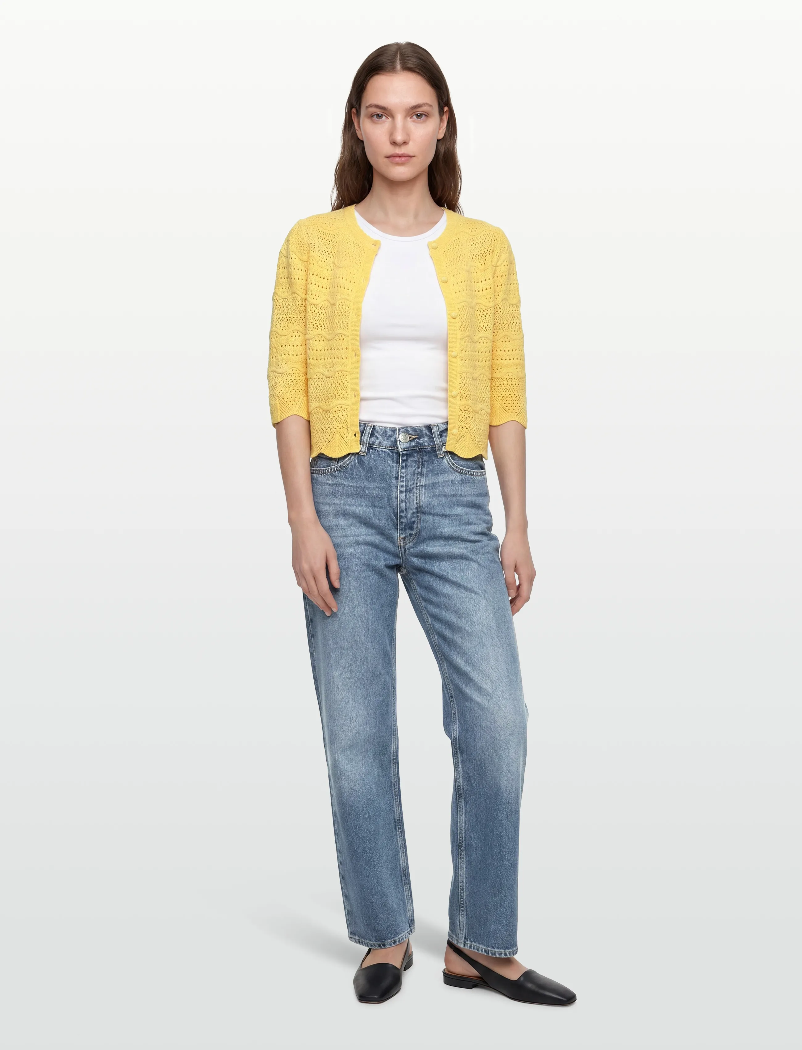 SUNCOO Paris Ganach, M, Yellow, Strik > Cardigans, Dame