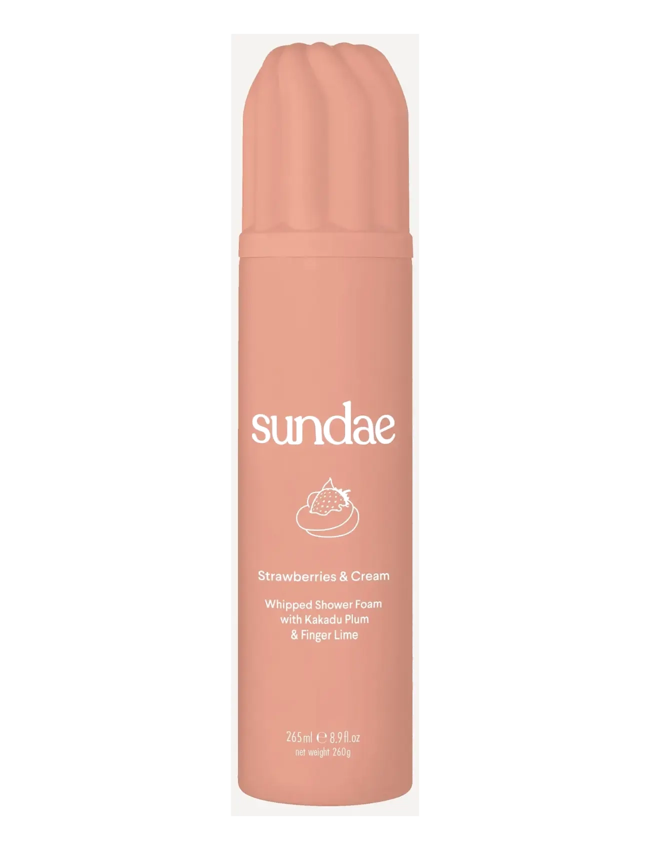 Sundae Body Strawberries & Cream Whipped Shower Foam, Badekar og bruser, Pink, Str: 265 ML