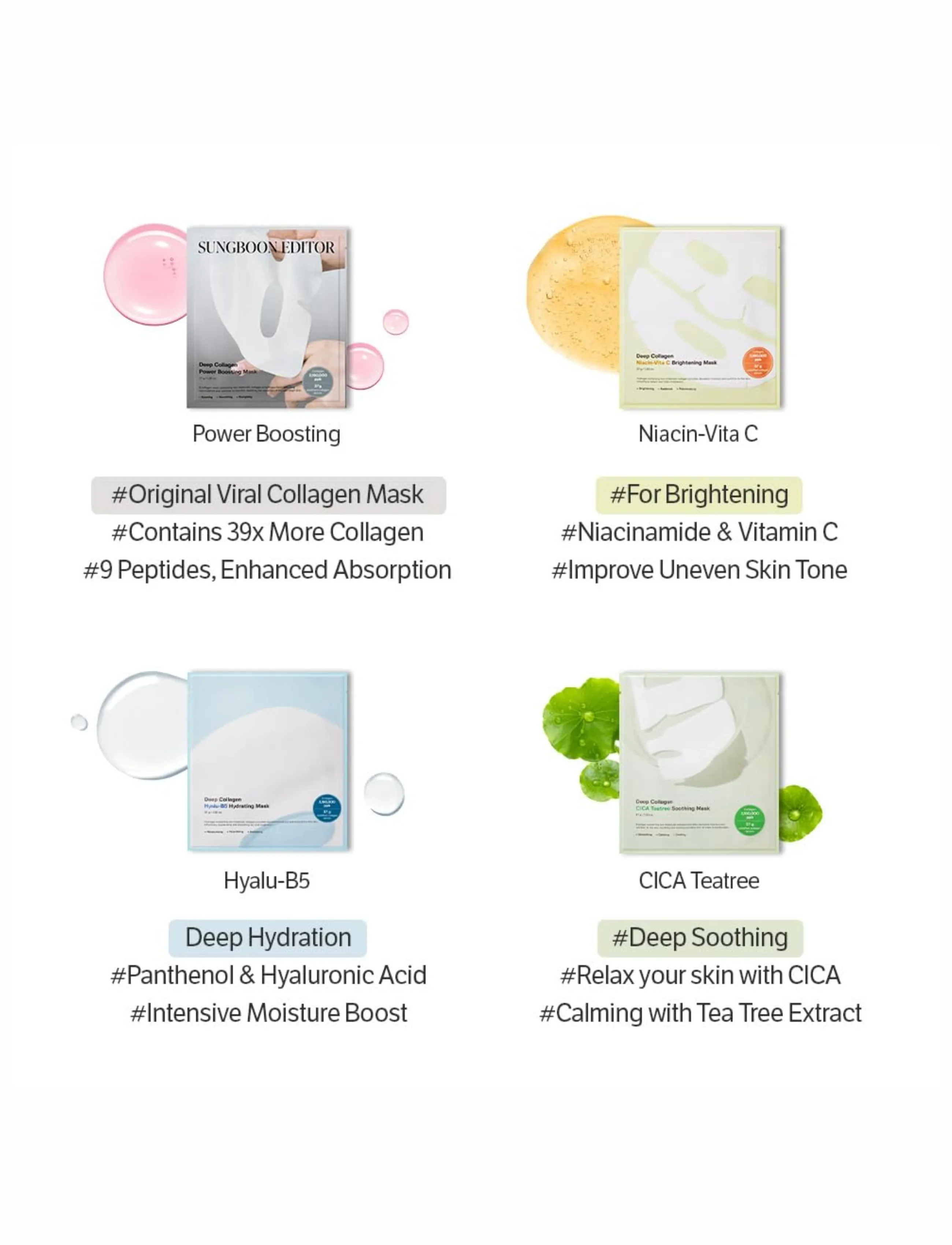 Sungboon Editor - Deep Collagen Power Boosting Mask - ansiktsmasker - clear - 5