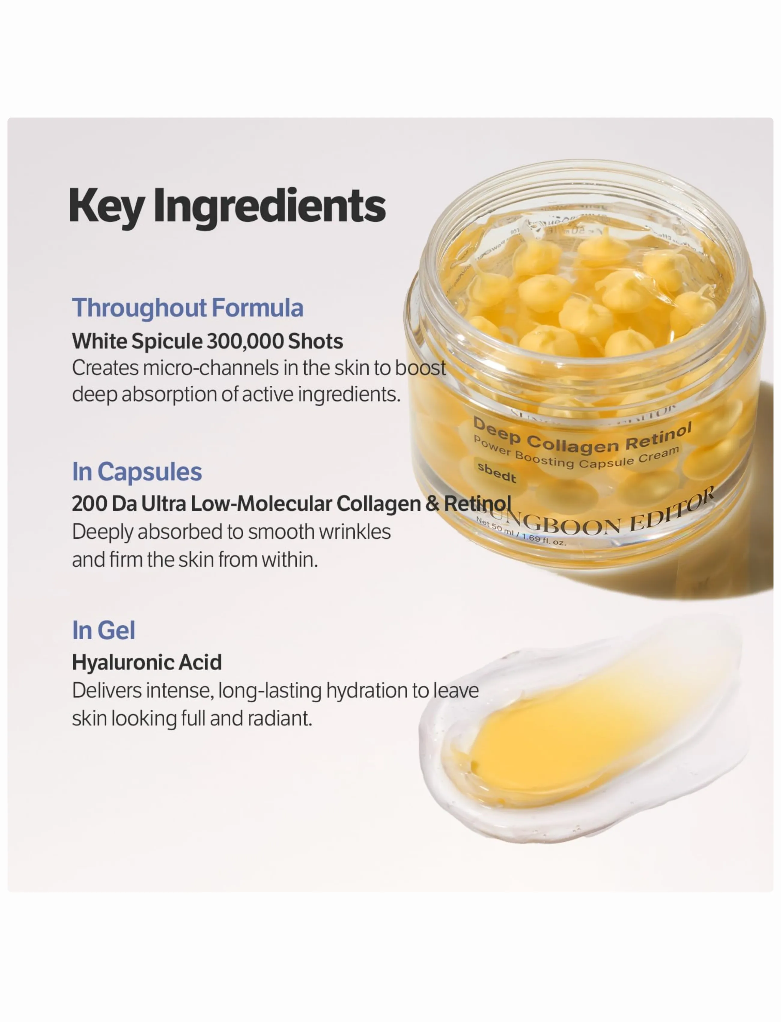Sungboon Editor - Deep Collagen Retinol Power Boosting Capsule Cream - drėkinamosios priemonės - clear - 2
