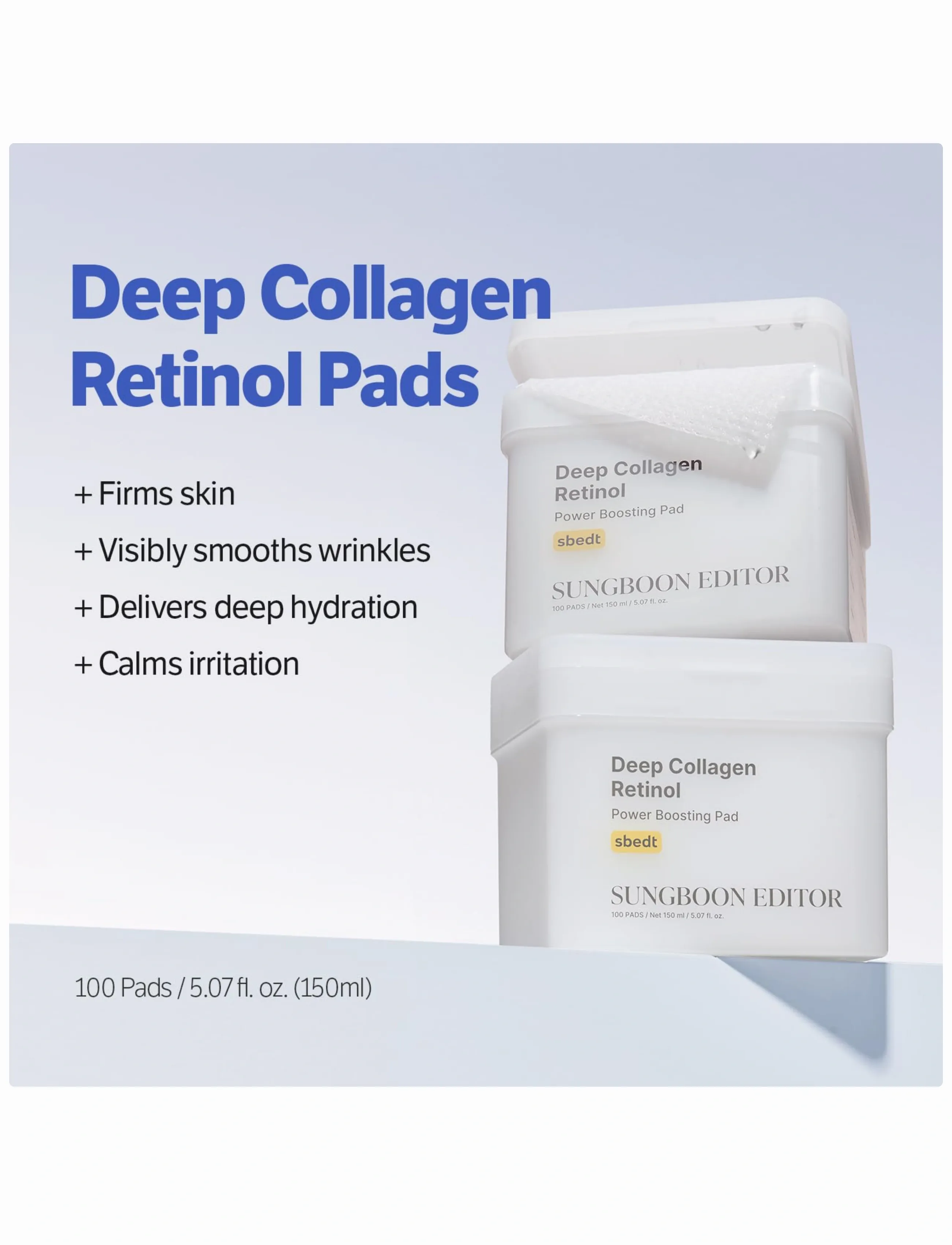Sungboon Editor - Deep Collagen Retinol Power Boosting Pad - kasvovesilaput - clear - 2