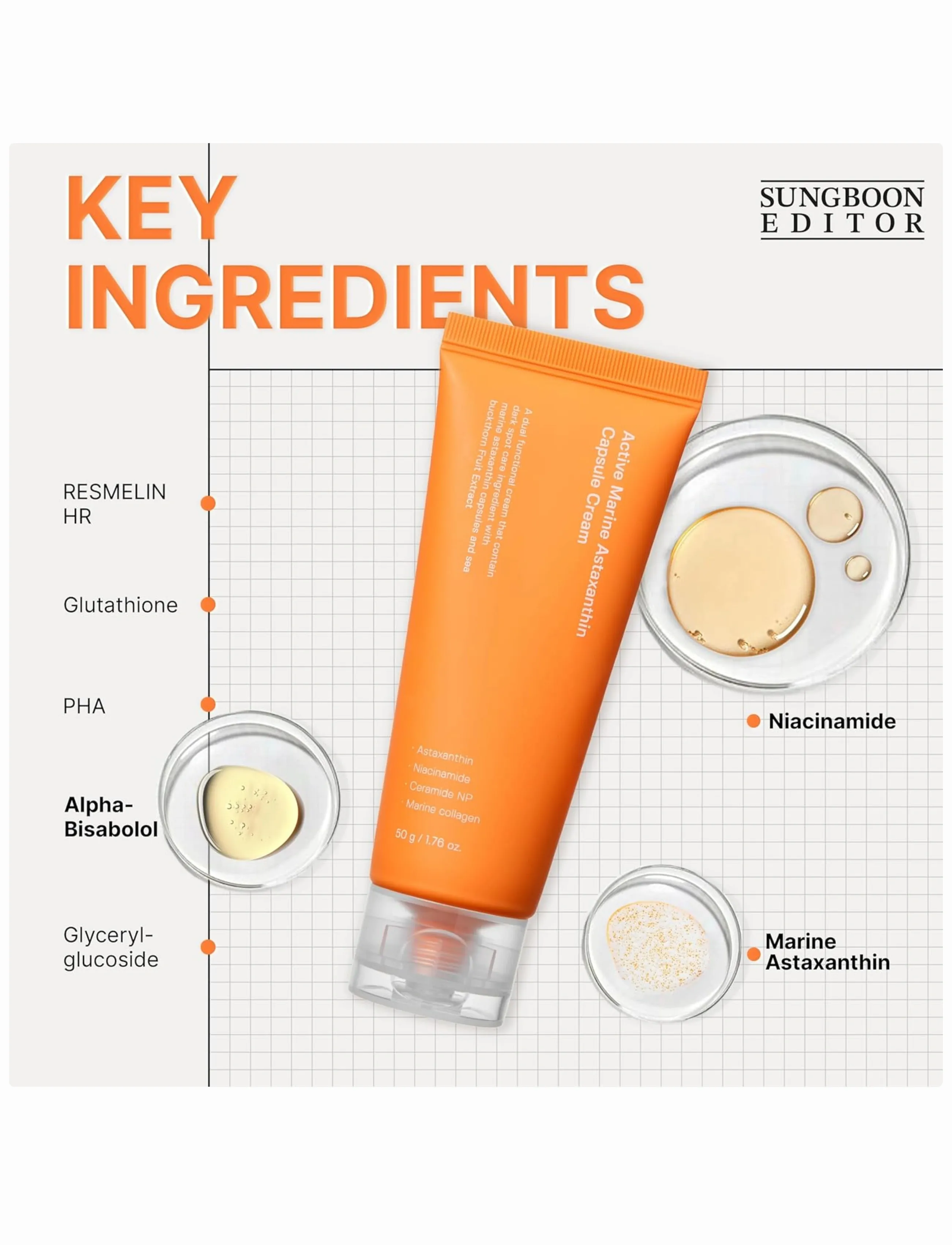 Sungboon Editor - Active Marine Astaxanthin Capsule Cream - natcremer - clear - 3